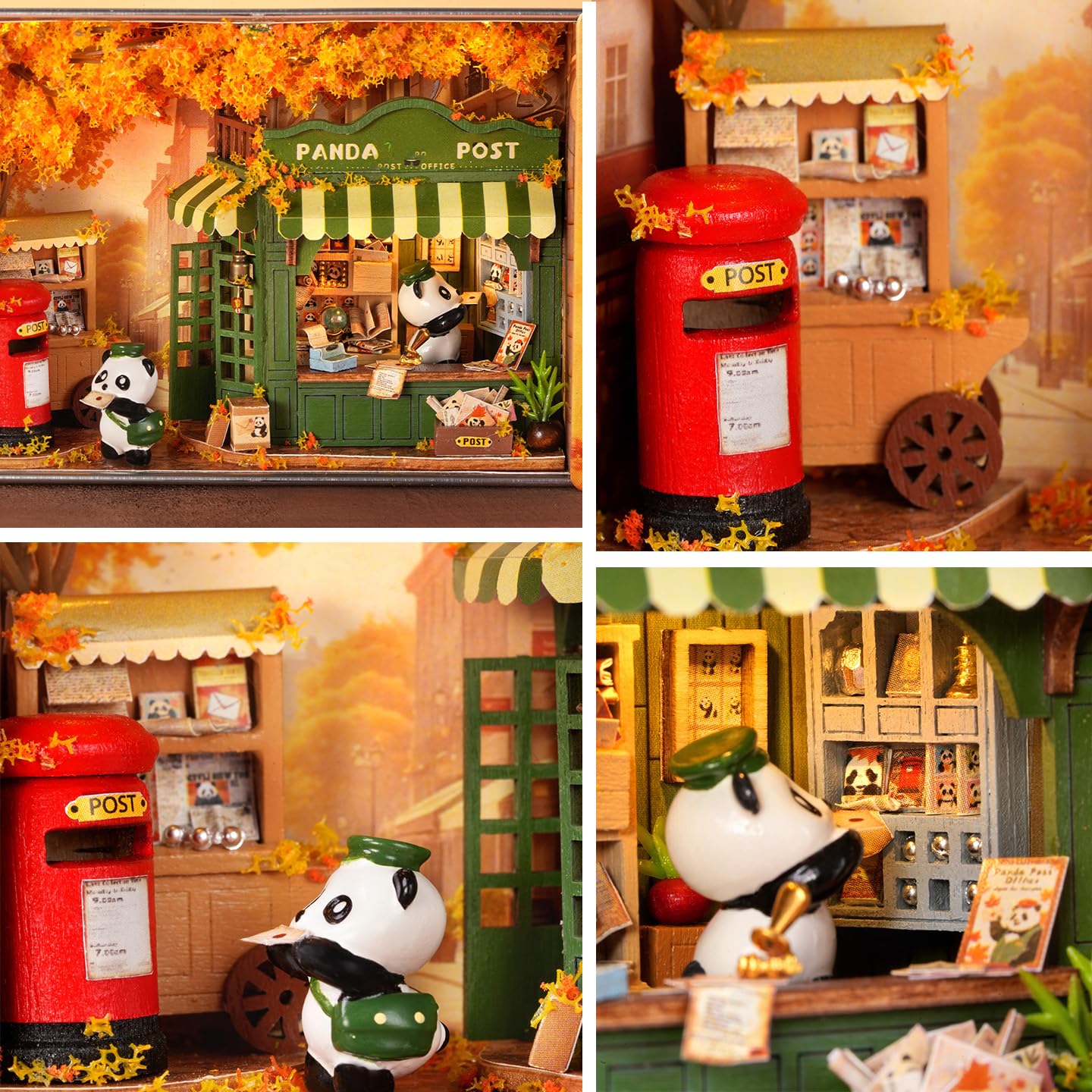 Time Message Box miniaturowy zestaw do budowania domku dla lalek, Enchanted Enchanted Encounter, z oświetleniem LED, blaszana obudowa z zamkiem przesuwnym, model 3D, kreatywny prezent (4 szt.)