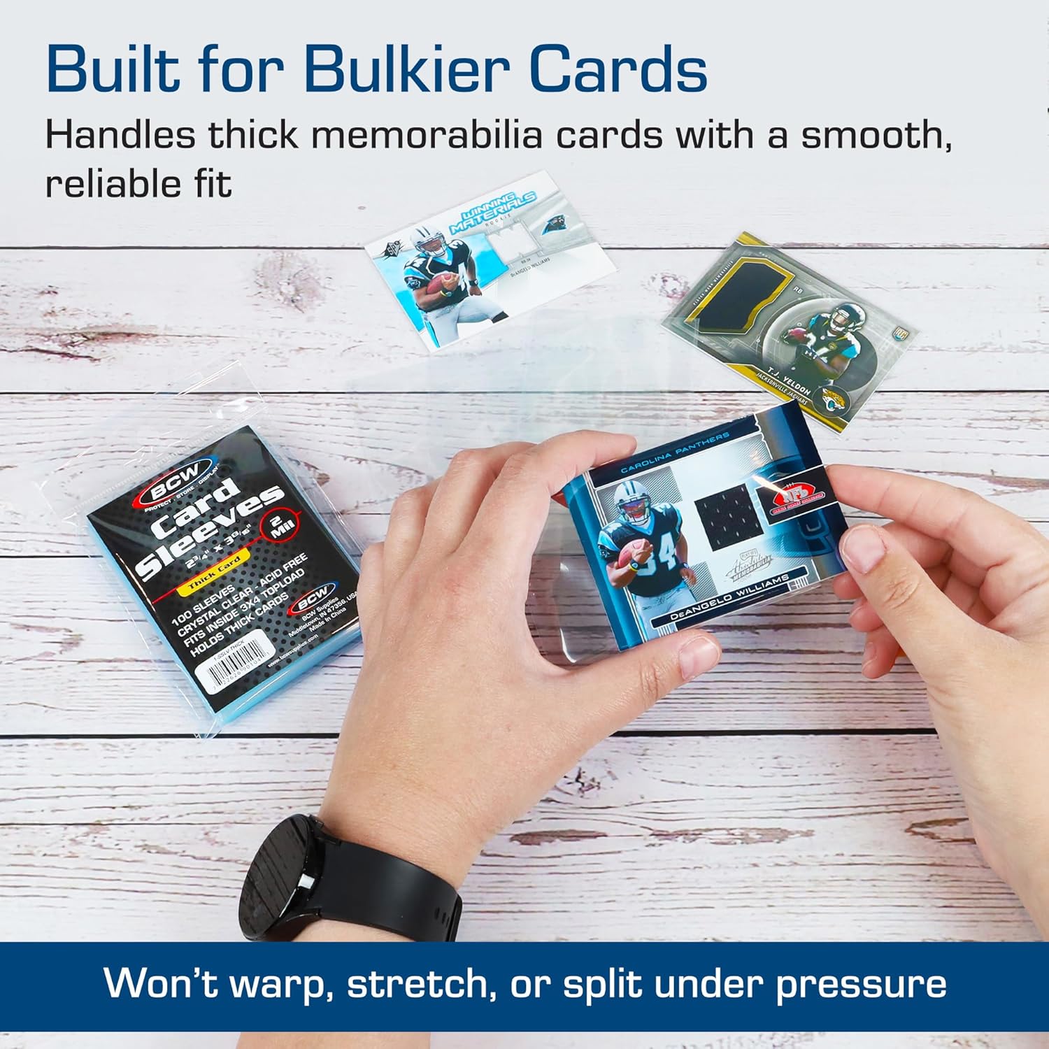 BCW Thick Trading Card Sleeve - 500 ct | Crystal Clear Polypropylene Protective Sleeves for Collectible Cards | Card Protector Sleeves Holds Trading Cards Up To 240pt | Fits Thick-Card Topload Holders
