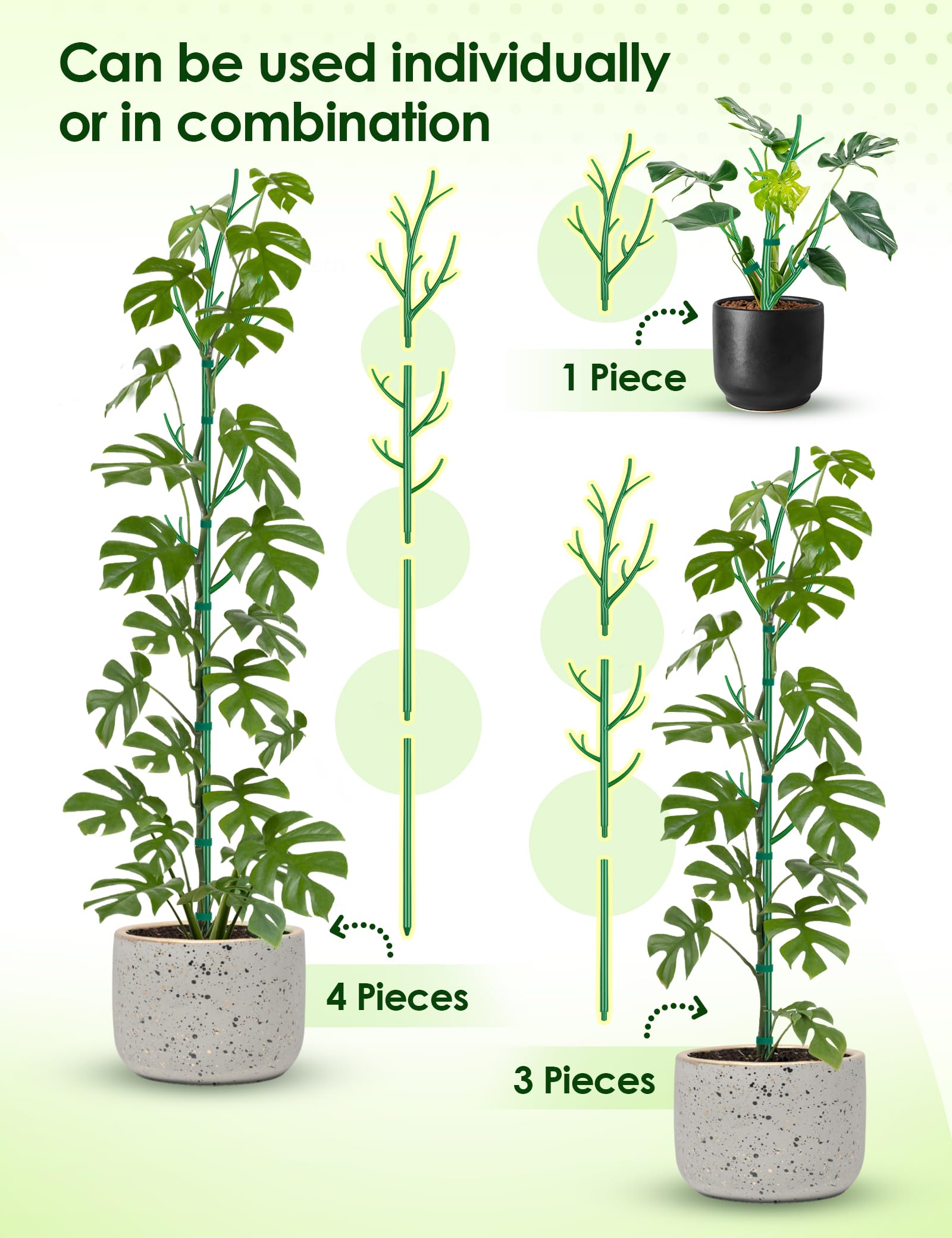 PFNRTH Lot De 12 Piquets De Support Pour Plantes Pour Deux