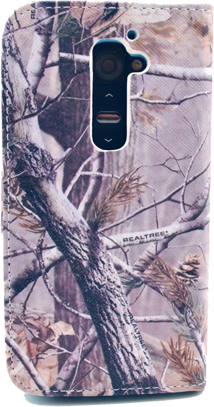 LG G2 Case, Speedtek Pinetree Pattern Premium PU Leather Wallet Flip Protective Skin Case with Magnetic Closure for LG G2 LG Optimus G2 [At&T, Sprint, T-Mobile] (Built-in Credit Card/ID Card Slot)