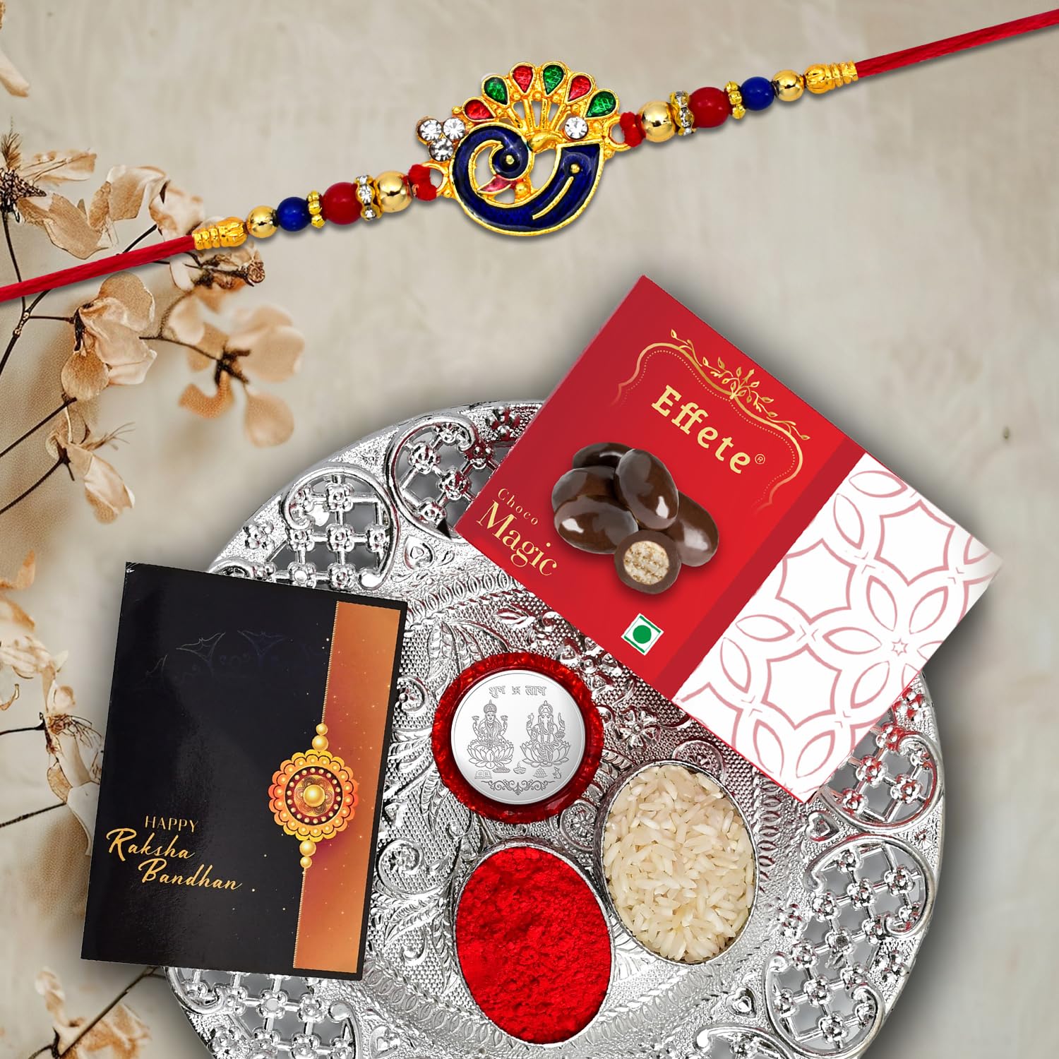 Oblivion Rakhi For Brother Set Of 1 with Effete Chocolate Magic 32gm & Pooja Thali, Pooja Coin & Greeting Card , Rakhi For Brother And Bhabhi, Rakhi With Chocolate, Rakhi With Gift For Brother, Rakhi For Kids, Rakhi Set, Rakhi Combo, Rakhi With Sweet (B0CD7QZFVS) Amazon Price History, Amazon Price Tracker