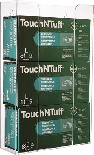 Cq acrylic Dispensador de máscara transparente flotante para pared, guantera y dispensador de guantera, 10.2 x 16 x 3.5 pulgadas, paquete de 1