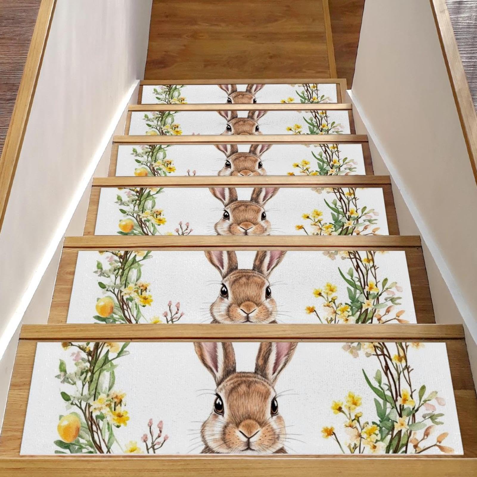 Tapis d'escalier antidérapant pour marches en bois résistant intérieur lot