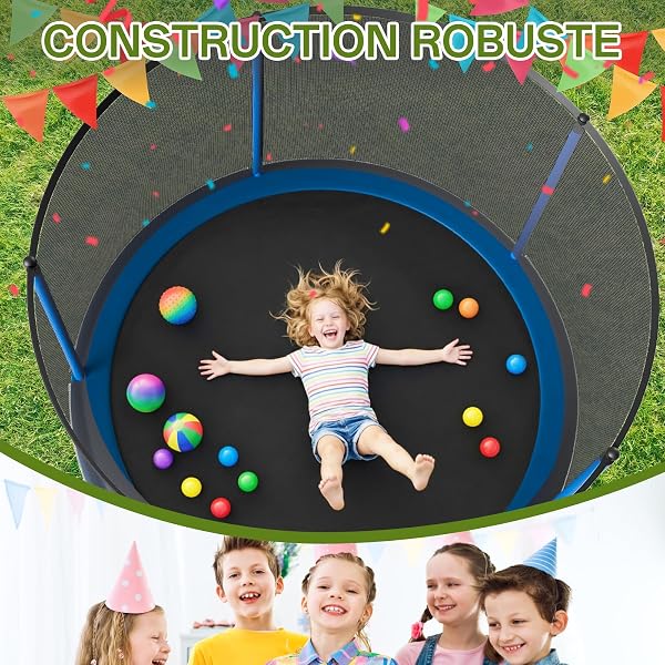 JUMMICO Trampoline d'extérieur Ø 183/228/290/360 cm Kit Complet avec Filet de sécurité, échelle, Housse de Protection et Accessoires de Montage - 3
