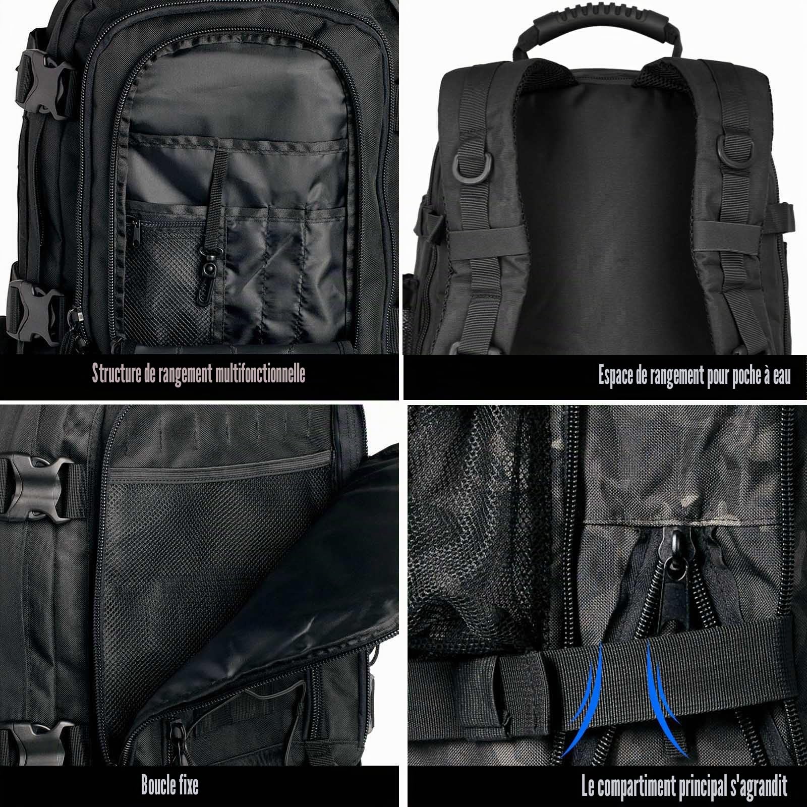Miramrax Sac à dos tactique militaire – Sac à dos d'assaut pour homme – Sac à dos Molle - Sac à dos de 3 jours pour la randonnée