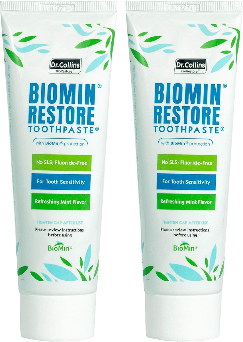 Dr. Collins BioMin Restore Toothpaste for Tooth Sensitivity, 3.5oz (Pack of 2)