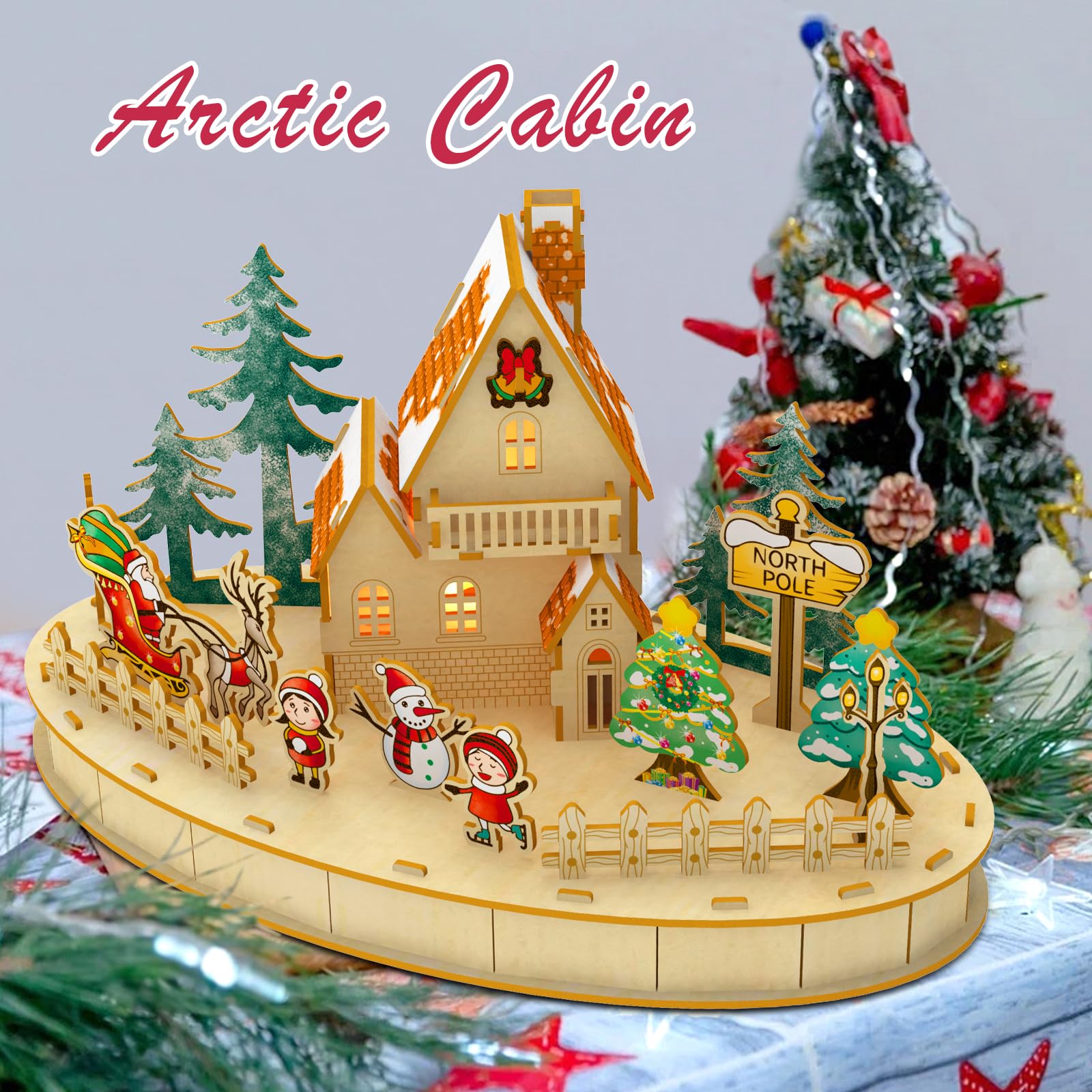Amazon | 3D木製パズル クリスマスツリー用 ドールハウス ミニチュア