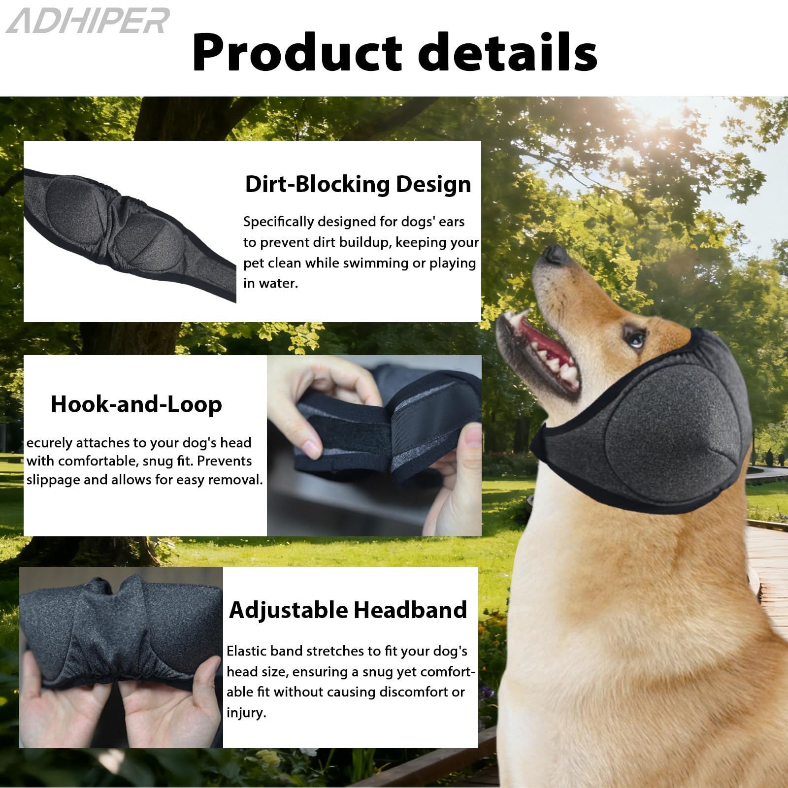 Adhiper Cuffie antirumore per cani, impermeabili, per toelettatura, bagno