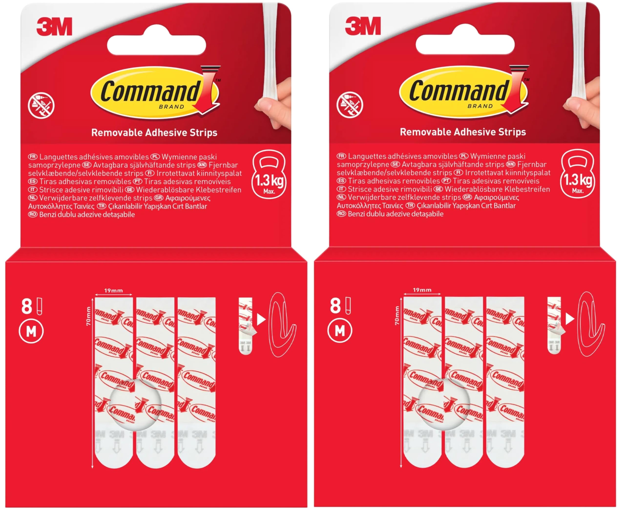 Ukdeals Direct 2 Pack = 16 Adhesive Strips Ukdd® Command™ Medium Adhesive And Refill Strips Damage-Free Hanging 17021P (2 Pack = 16 Adhesive Strips)