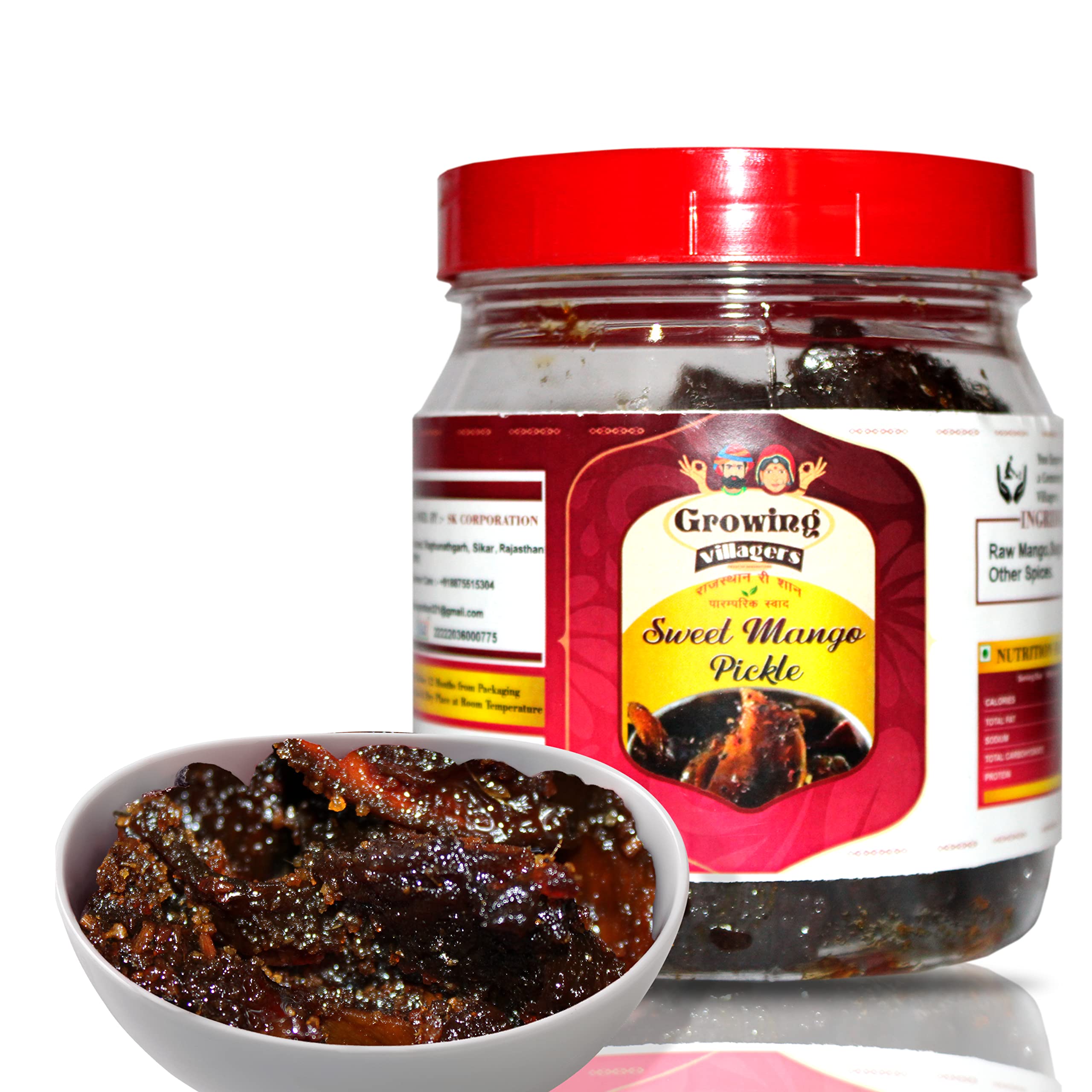 Growing Villagers Sweet Mango Pickle Homemade Khatta Meetha Keri Achar | Sweet Mango Chutney | Aam Ka Chunda | Mango Chundo | After Meal Receipe | Jar Of 400 Grams