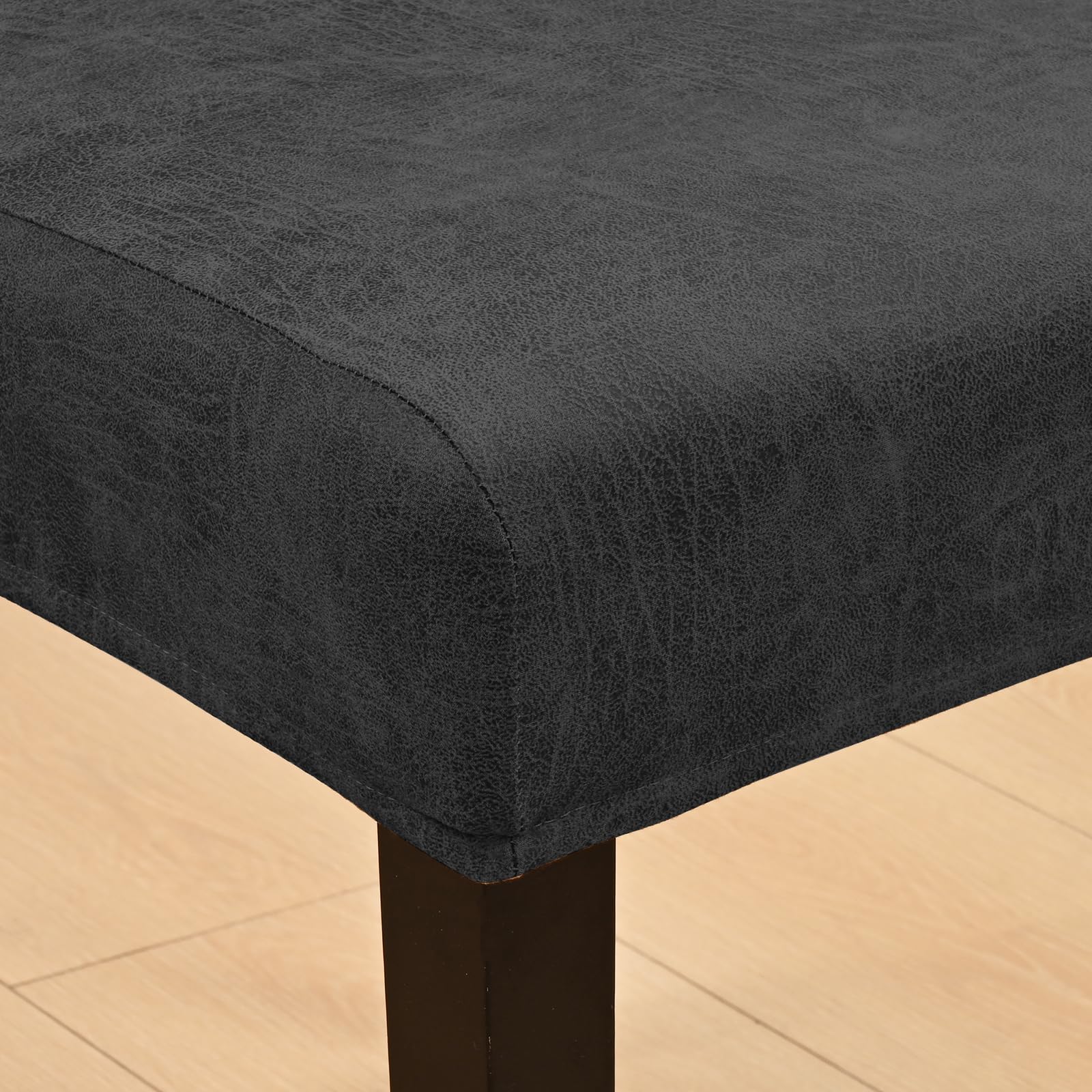 Alishomtll Lot de 6 housses de chaise en cuir synthétique extensible - Noir | Housse de chaise élastique universelle lavable pour chaises de salle à manger, cuisine, mariage