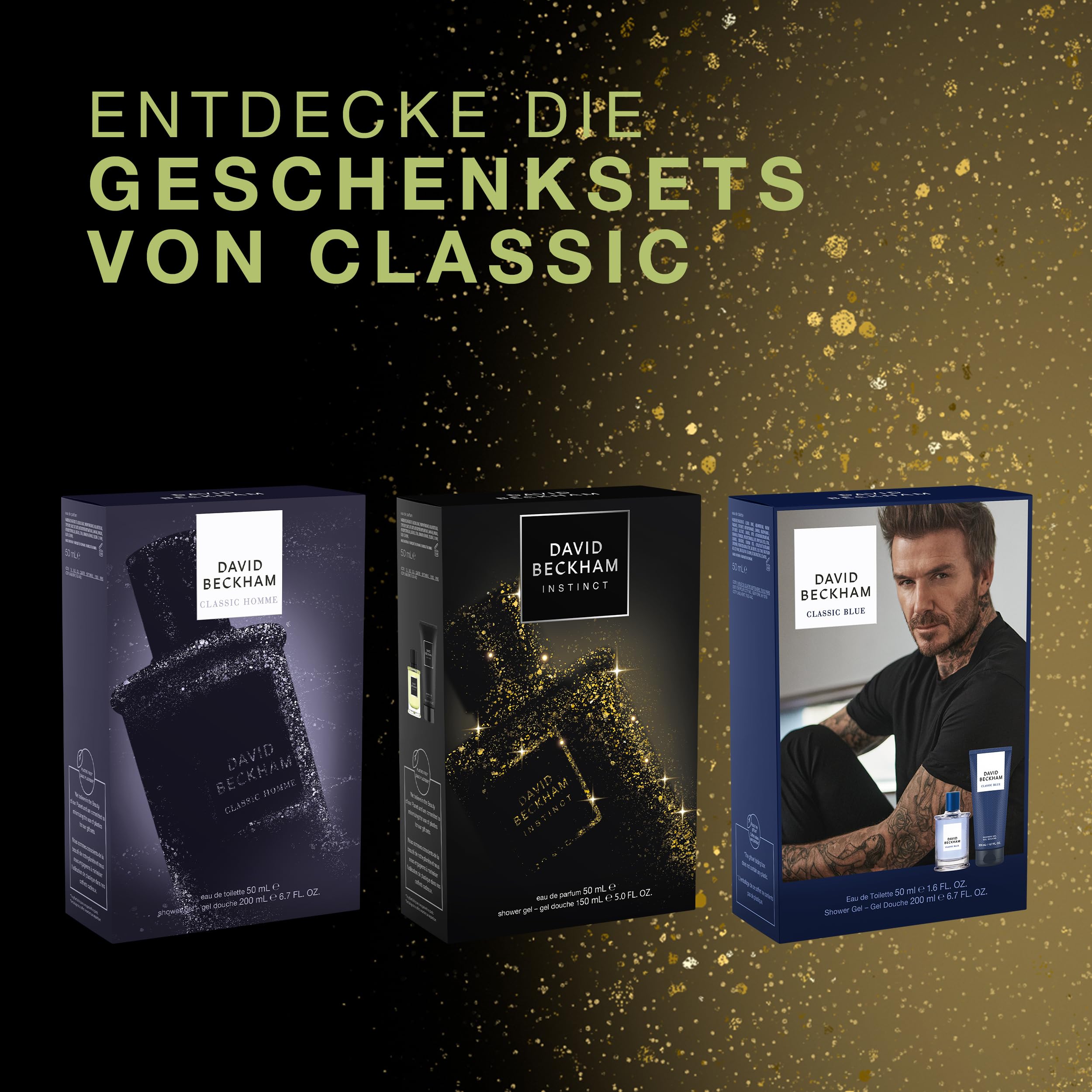 David Beckham Instinct Eau de Parfum- und Duschgel-Geschenkset für Männer, fesselnder Fougère-Zitrusduft, 50 ml + 150 ml