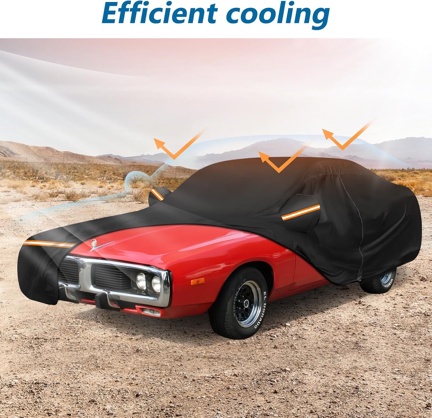 Car Cover for Dodge Charger 1968-1974, Waterproof 210D Oxford Cloth and Cotton Cover Outdoor Full Car Covers with Zipper Windproof Heavy Duty All Weather with Wind, Sun, UV and Dust Protectio