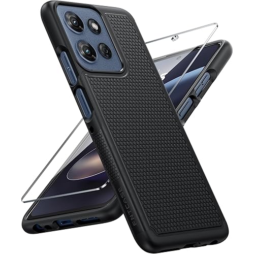 FNTCASE for Moto G-2026/2025 Phone Case: Moto G Play 2026/Moto G Power 2025 Case with Screen Protector Dual Layer Military Drop Protection Heavy Duty Shockproof Rugged Non Slip Cell Phone Cover, Black