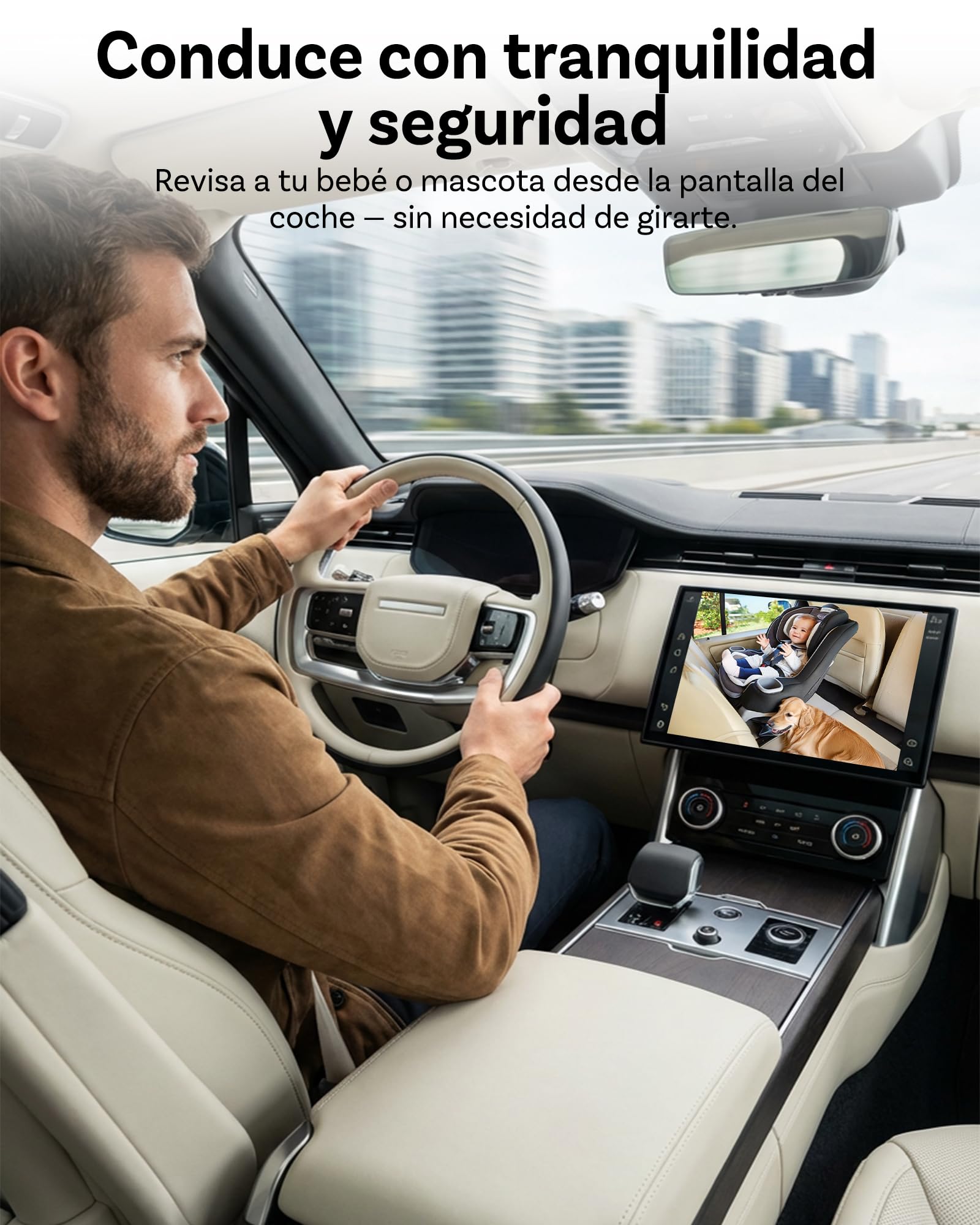 OTTOCAST Cabin Care, Adaptador CarPlay Inalámbrico con Cámara 2026, Cámara Bebé para Coche, Monitor Bebé CarPlay en Pantalla Original, Pantalla Dividida & Pip, Visión Nocturna 1080P, Plug & Play