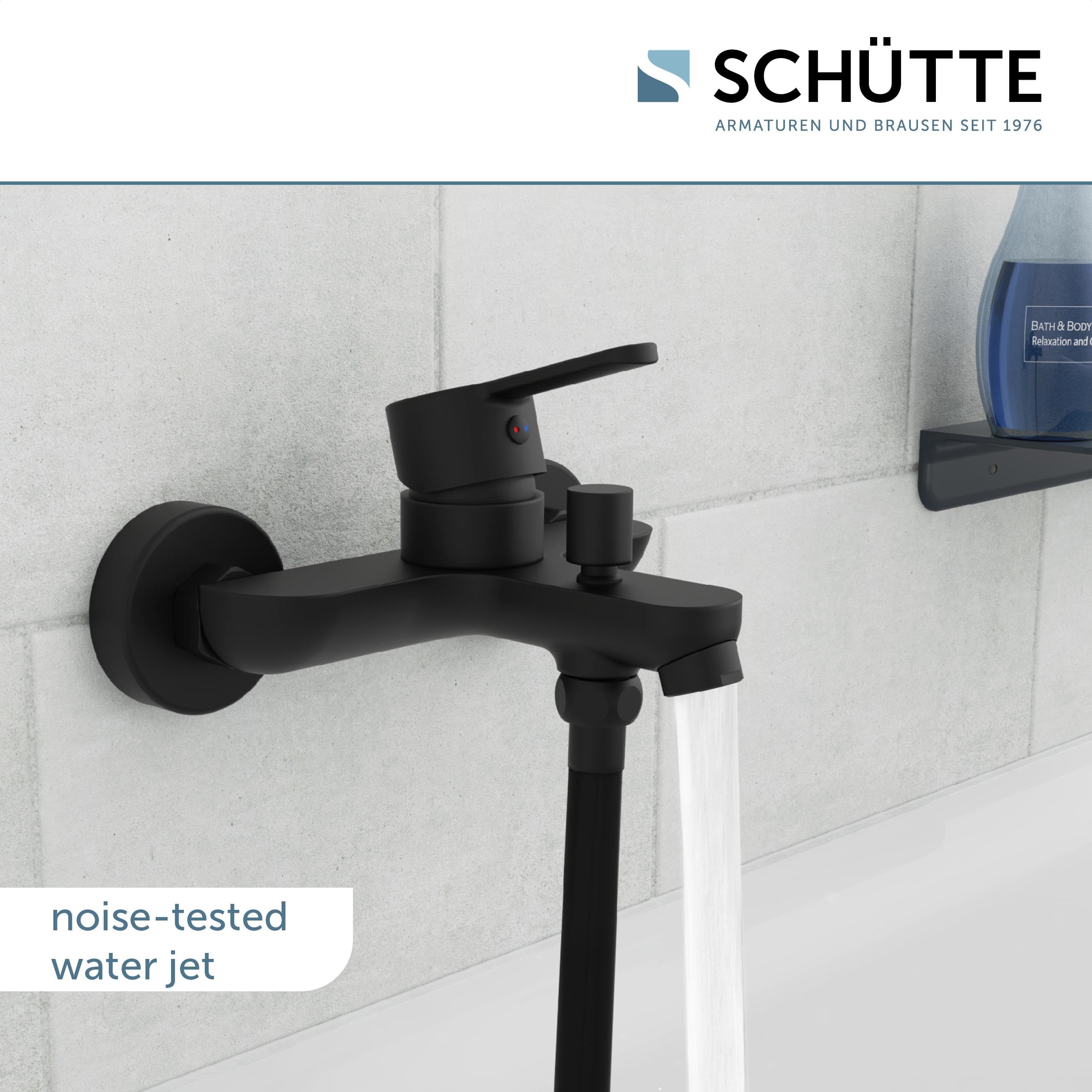 Schütte 44306 Negro Mate, baño, Grifo bañera, Ducha mezcladora, Color