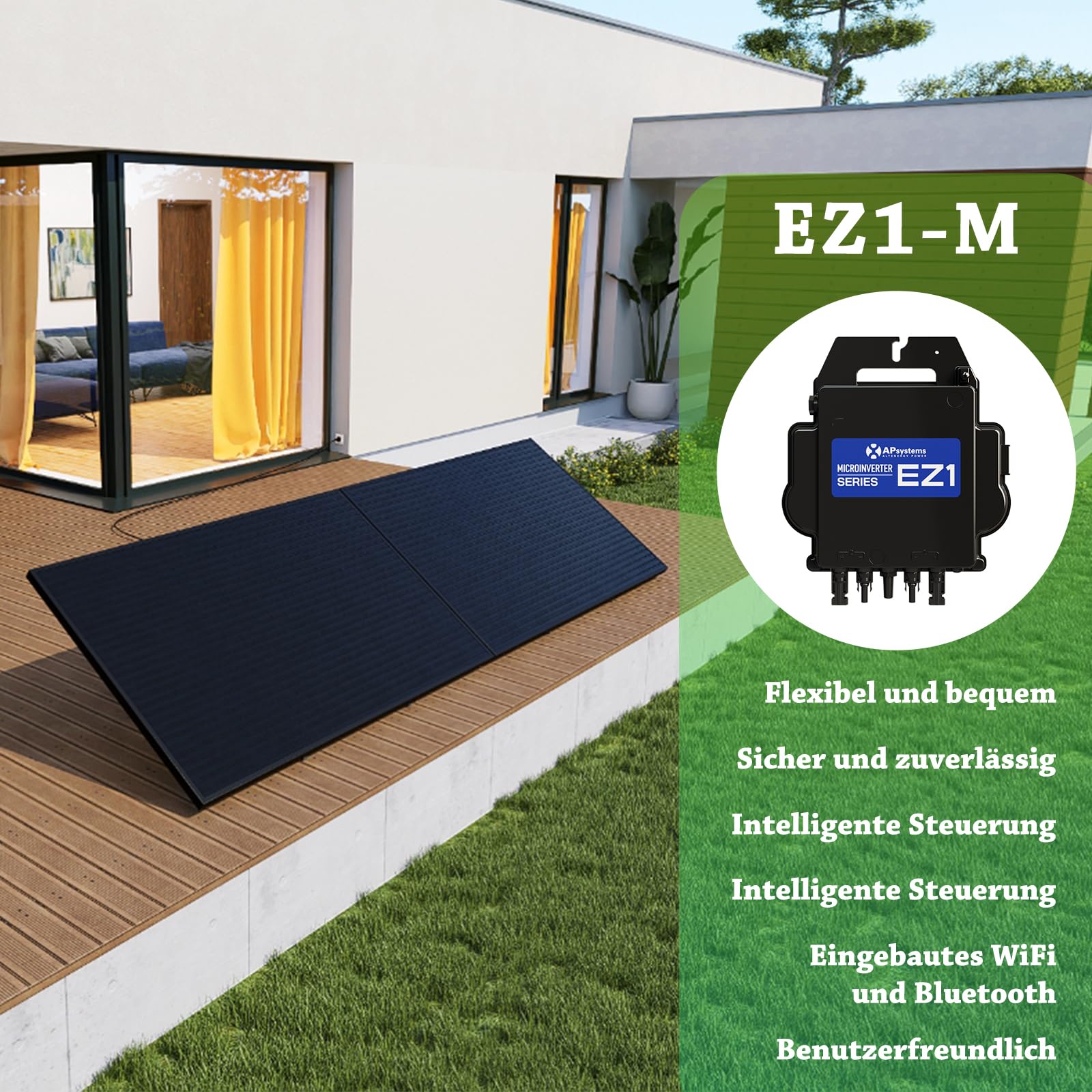 Inverter EZ1-M, 600 W/800 W, aggiornabile, con WiFi integrato e monitoraggio Bluetooth, micro inverter per impianto elettrico da balcone (EZ1-M-800 W)