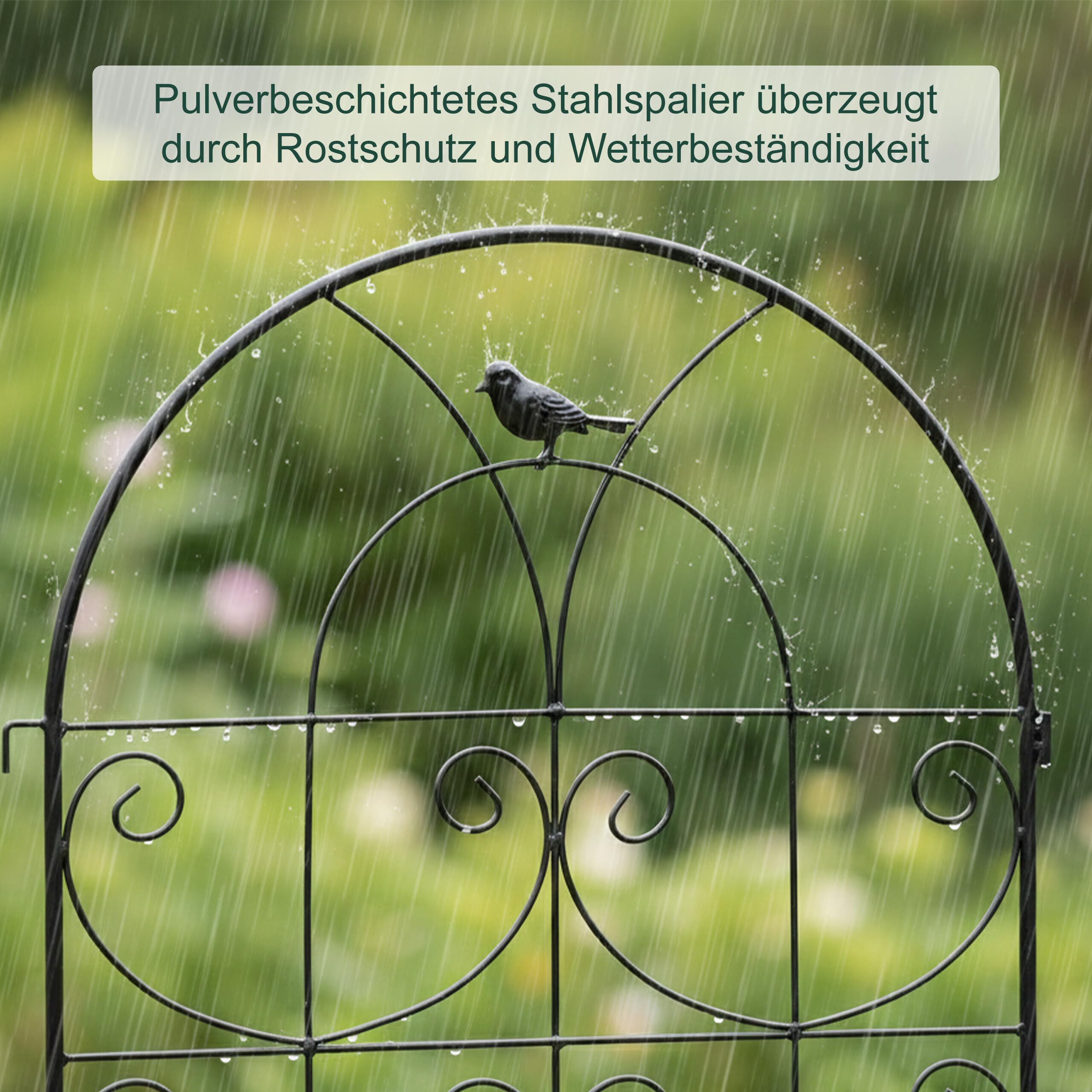 Relaxdays Rankgitter, 4er Set, HxB: 116 x 50 cm, Metall, Rankhilfe für Kletterpflanzen, Garten, Rosenrankhilfe, schwarz