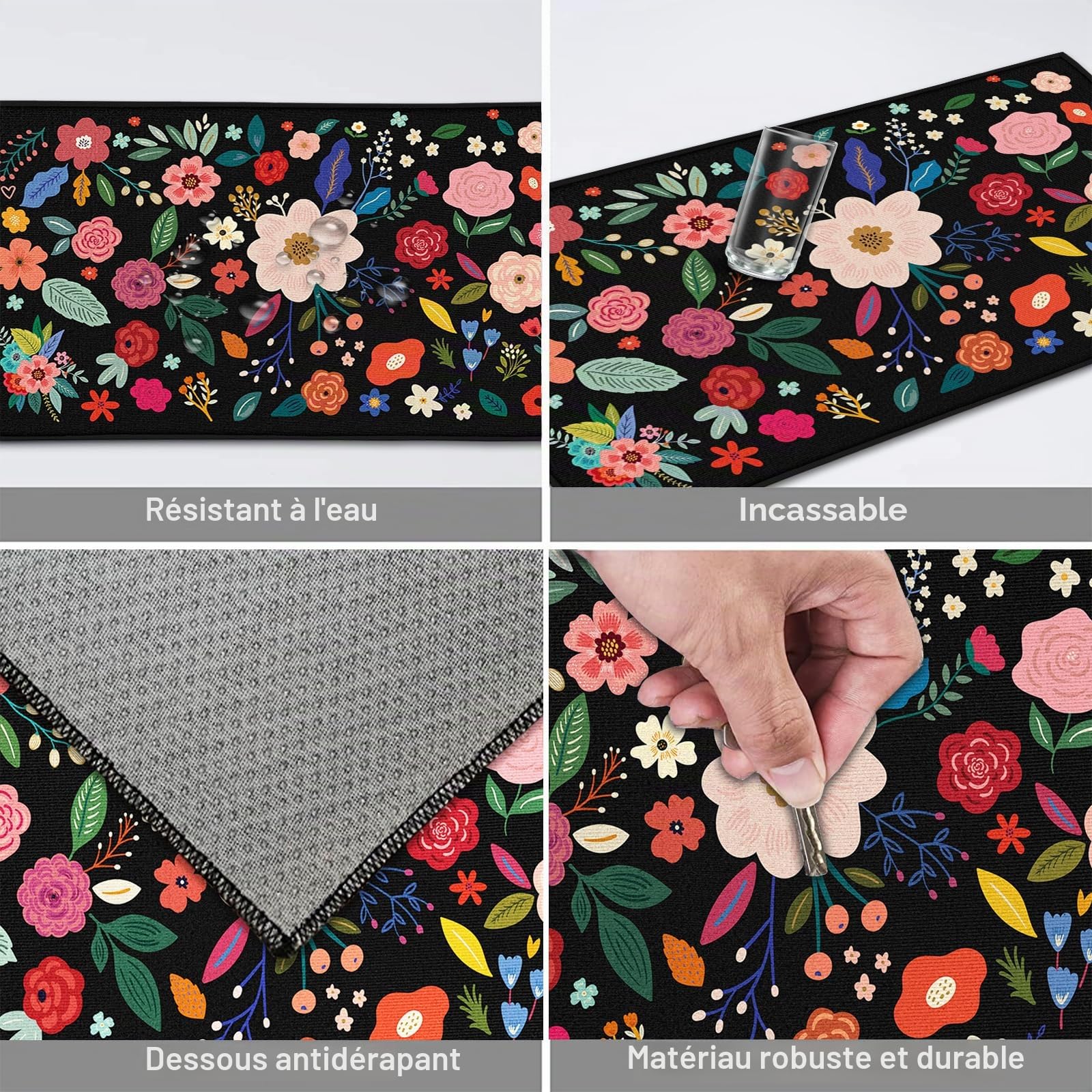 Tapis antidérapants de cuisine lavable anti-fatigue lot de 2 décoration maison