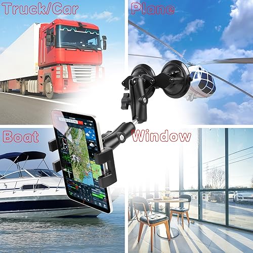 Miniatura 6 de Soporte universal para iPad para camióncoche, ventosas súper fuertes Soporte de parabrisas para iPad Mini Air, iPad Pro 13 12.9 11, Galaxy Tab,