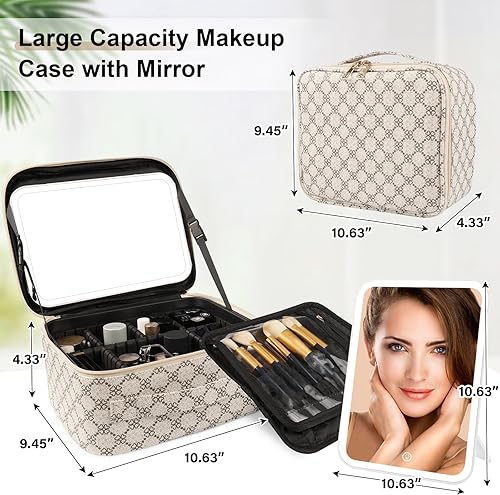 Miniatura 2 de PEEH Bolsa de maquillaje, Trébol Beige, Bolsa de maquillaje con espejo