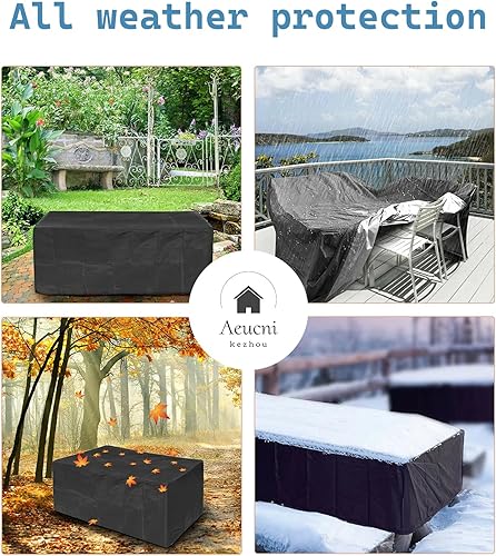 Miniatura 5 de Cubiertas de muebles de exterior para muebles de patio 118  L x 66  W x 27  H, Cubierta impermeable para muebles de patio trasero para mesa, sofá,