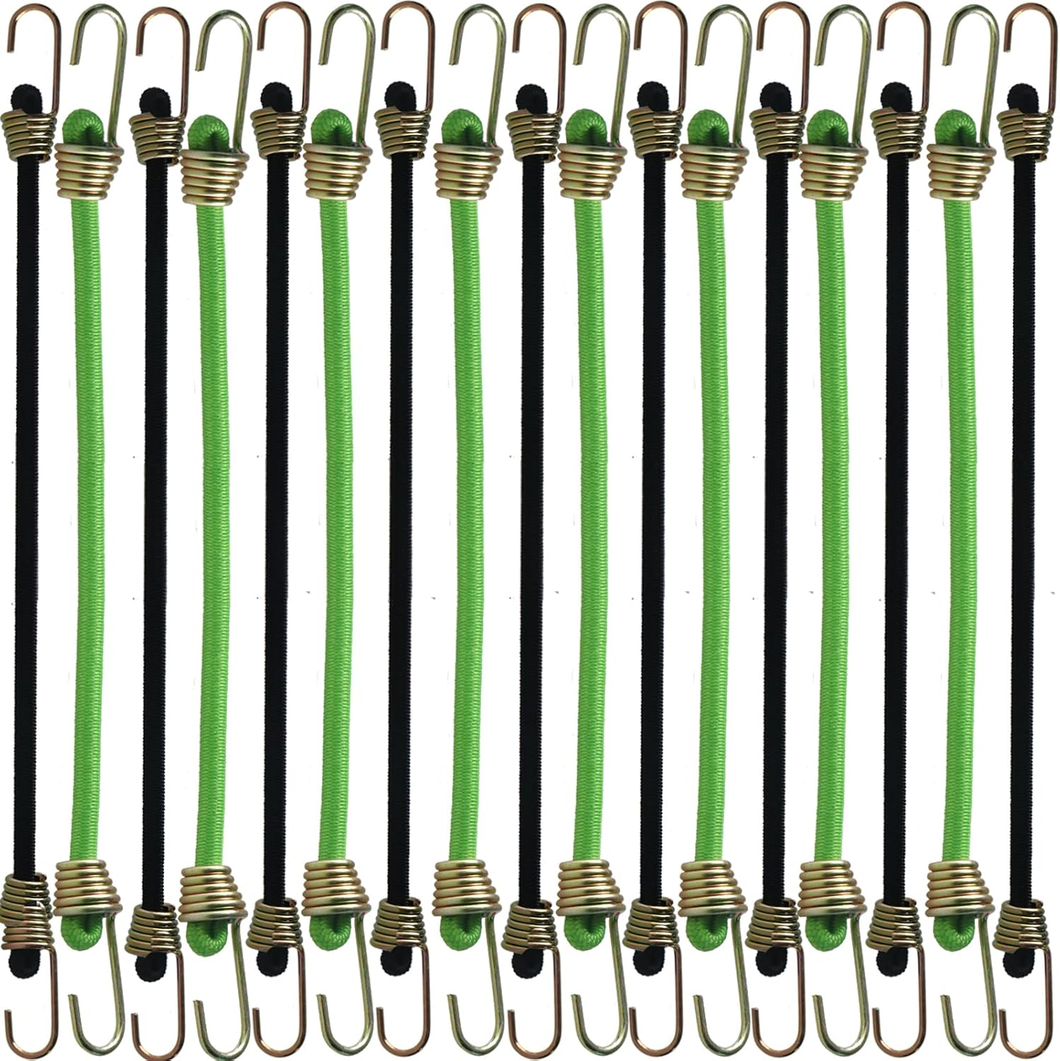 16Pack Mini Bungee Cord with Dual Metal Hooks, MultiPurpose Elastic