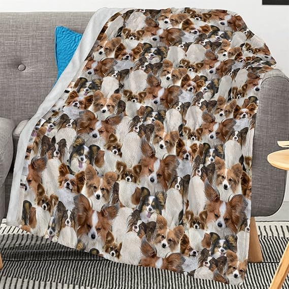 Review Papillon Dog Blanket for Dog Lover, Gifts for Papillon Dog Lovers, Papillon Dog Gifts for Papillon Dog Mom Owner, Cute Dog Puppy Flannel Blankets for for Couch Bed Sofa Quilt