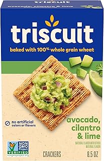 Triscuit Avocado, Cilantro & Lime Whole Grain Wheat Crackers, Lunch Snacks, Snack Crackers, 8.5 oz