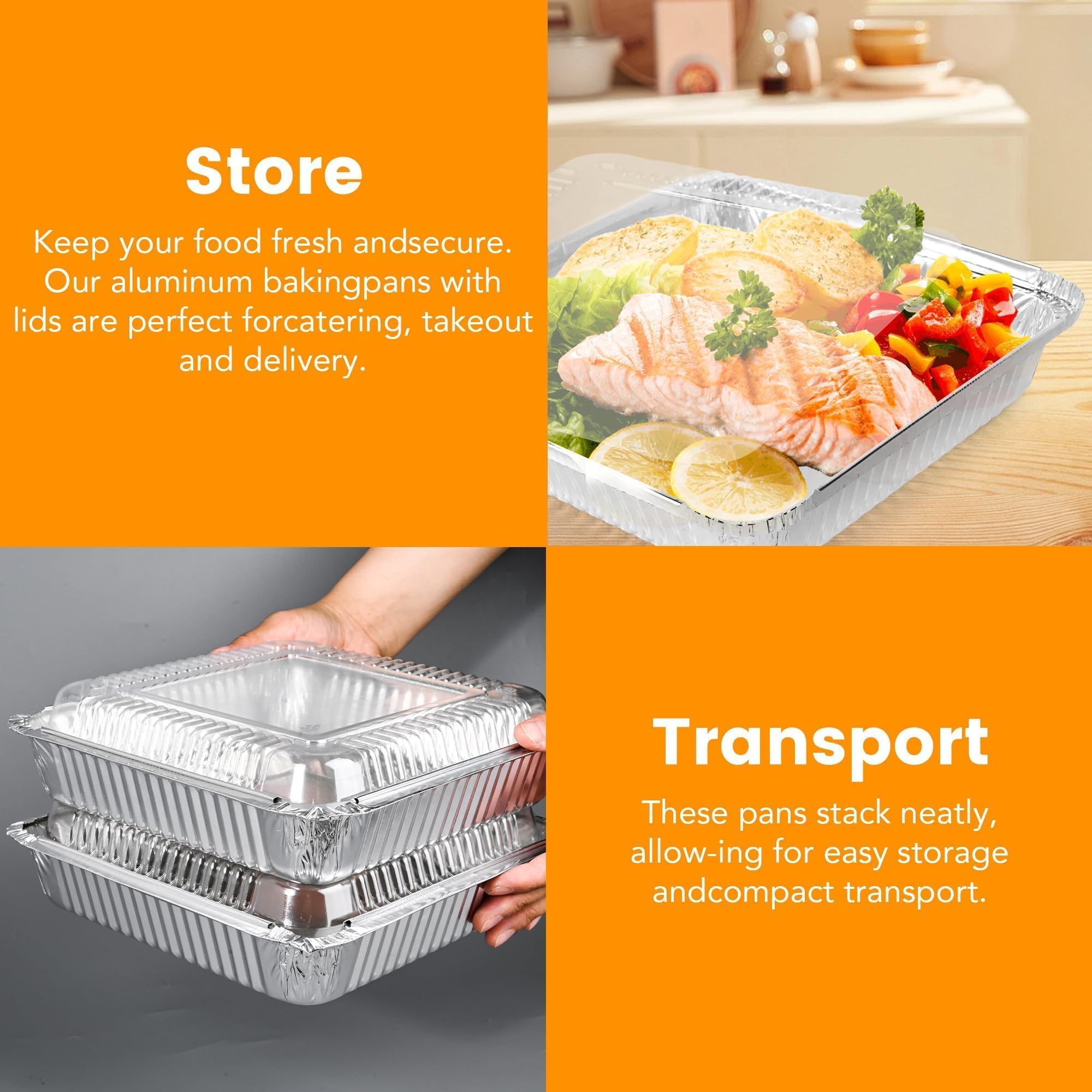 40 Pack Aluminum Cake Pans with Lids - Disposable Baking Pans -6