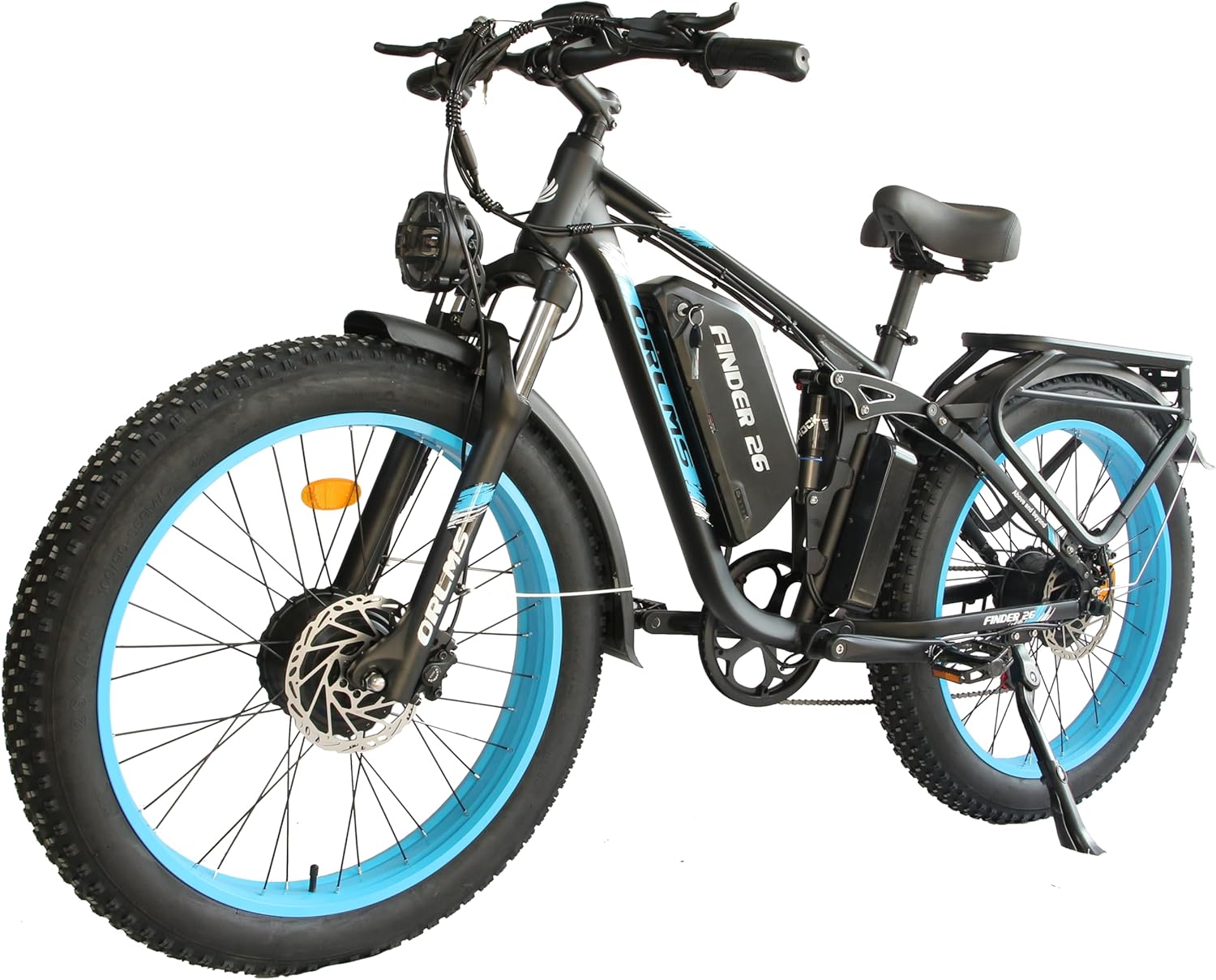 6000W Peak Dual Motor Electric Bike,45MPH Electric Mountain Bike with 60V 25Ah Removable Battery,105 Mile Range,Hydraulic Brakes. UL2849 Certified