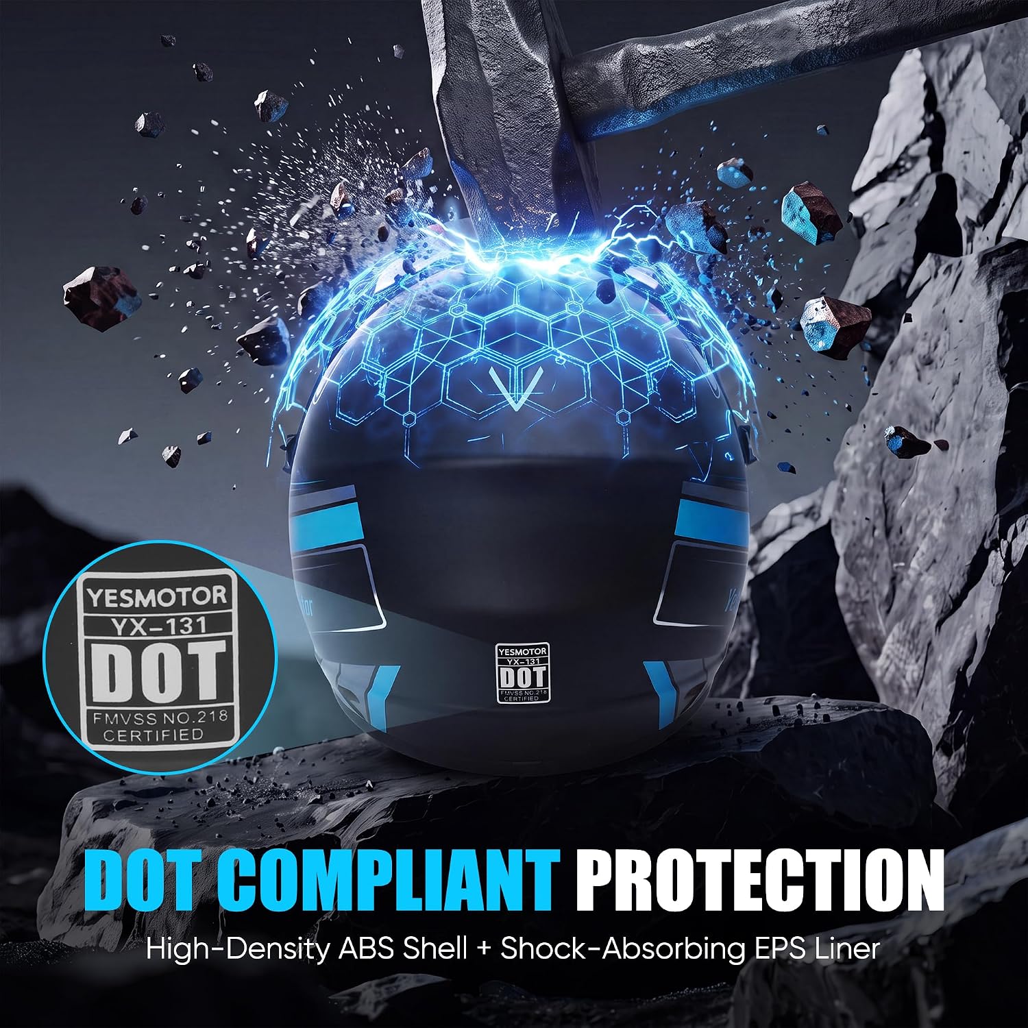 Yesmotor Youth Dirt Bike Motorcycle Helmet Kid Full Face Helmet DOT