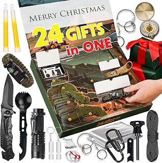 VEITORLD Gifts for Him Men Husband Dad Valentines Day - Survival Gear and Equipment 12 in 1, Survival Kits - Cool Fishing Hunting Camping Anniversary Birthday Gift for Man Teen Boy Boyfriend Women