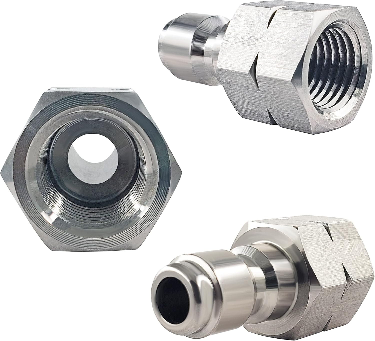 Ultimate Washer UW16-PWCD05 1/4-Inch Stainless Steel Quick Connect Pressure Washer Adapter Set, Max Pressure 5000 PSI Rating