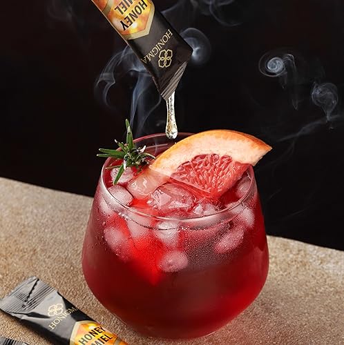 Miniatura 7 de HONIGMA Palitos de miel de acacia deliciosamente dulces  50 unidades (0.44 onzas cada uno)  Miel ucraniana pura  De origen sostenible  Lleno de