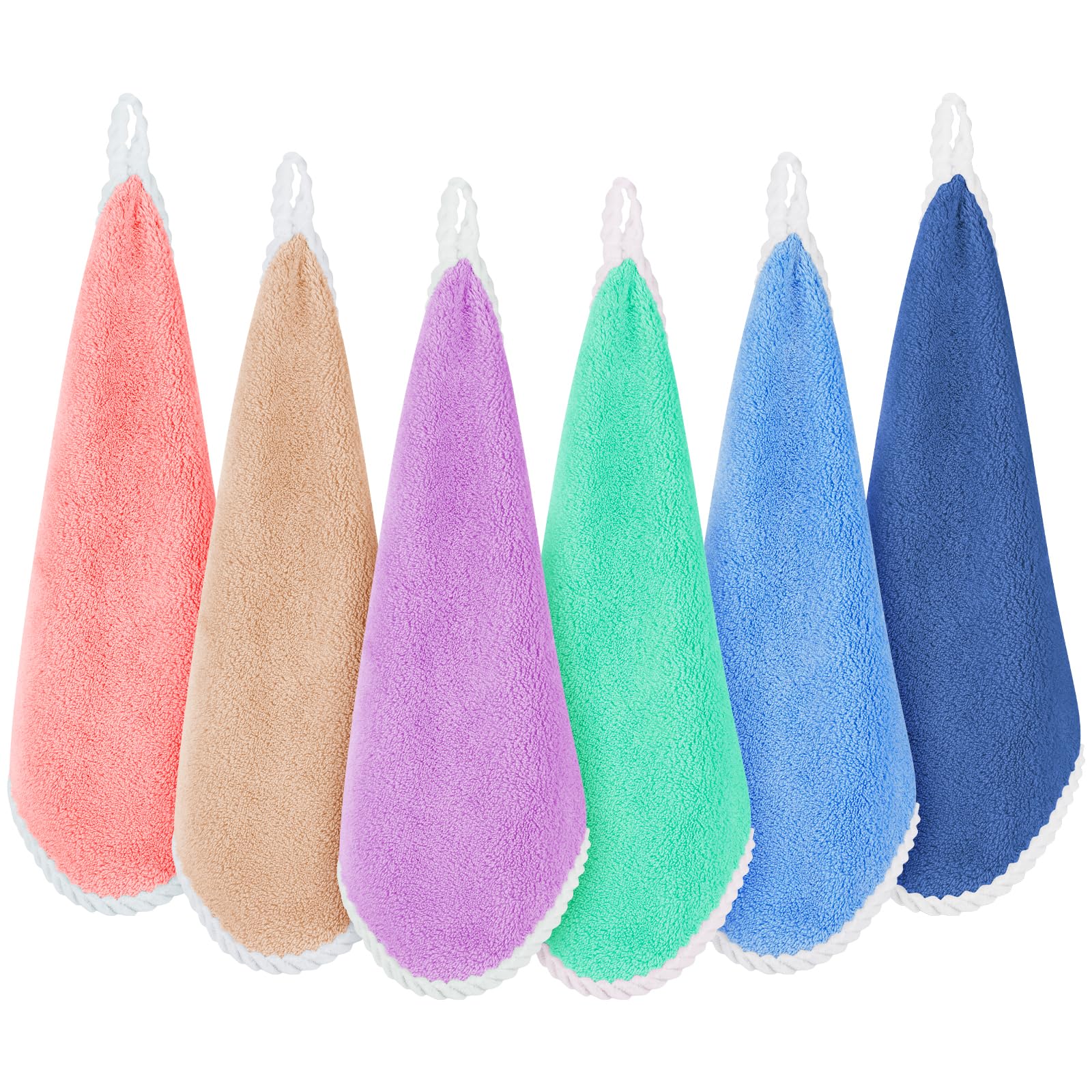 Aolso Serviette de Visage Bebe, 6 Pièces Gants de Toilette en Flanelle en Coton Bio, Petites Mini Lingettes en Coton Lavables Réutilisables et Pratiques pour la Toilette de Bébé