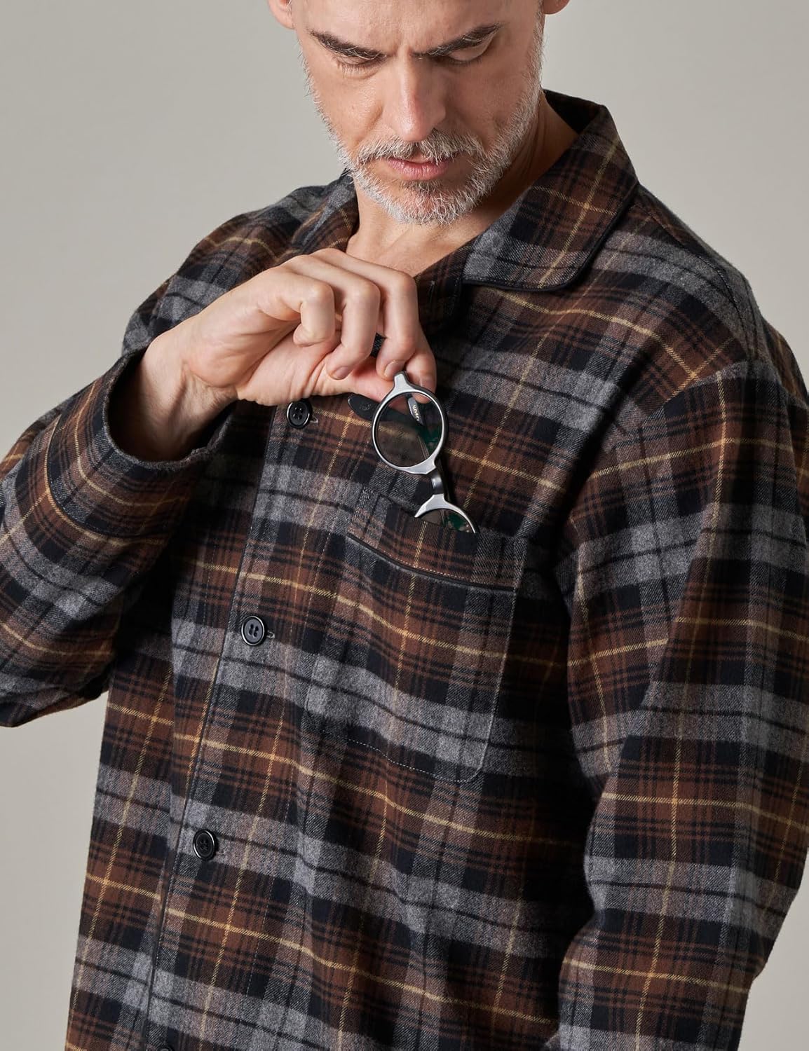 LAPASA Men's Pajama Set 100% Cotton Flannel Top Long Sleeve & Bottom Pants Plaid Sleepwear PJ Sleepwear Lounge Comfy M79/M95 - Image 2