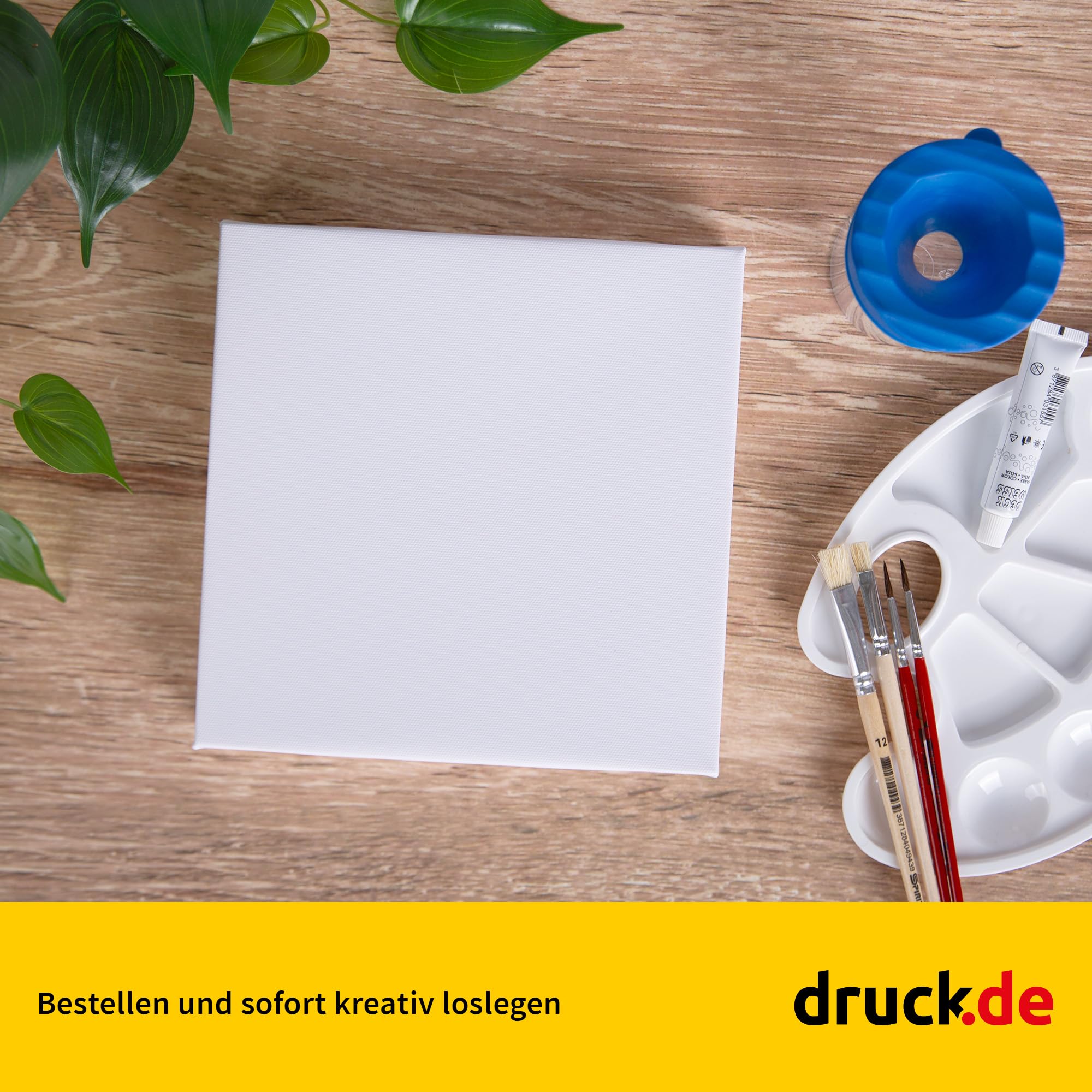 Ensemble de châssis en 1 pièce de 90 x 90 cm Toile d'art blanche en polyester à peindre, prête à l'emploi, convient pour les peintures acryliques ou les peintures textiles, fournitures de projet de
