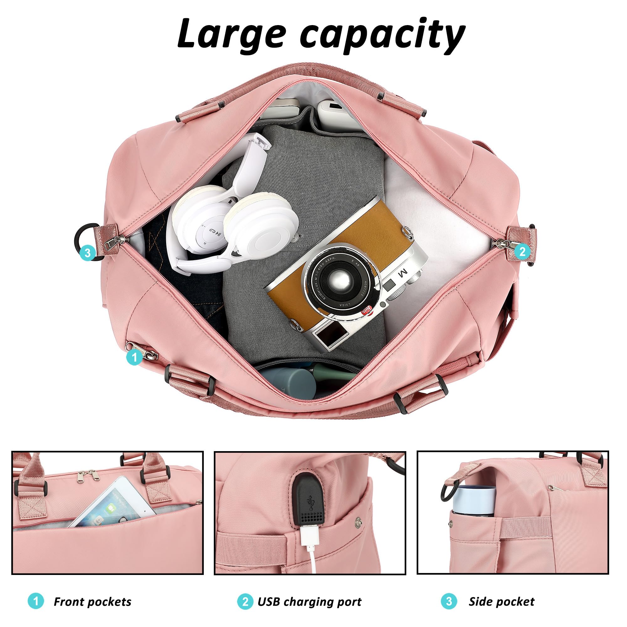 TANTOMI Für Easyjet Airlines Untersitz-Kabinentasche, 47 x 22 x 36 cm, Handgepäcktasche, Flughafentasche, wasserdicht, Mutterschaftskrankenhaus-Reisetasche für kurze Reisen, mit verstellbarem
