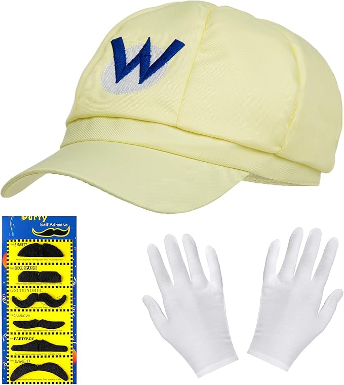 Wario Kostüm Set - 6-teiliges Super Mario Kostüm Für Erwachsene Karneval