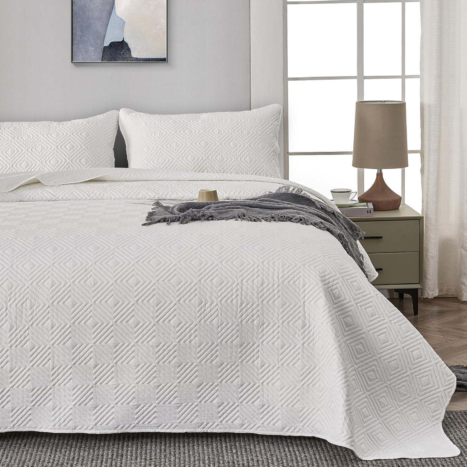 Qucover Parure De Lit 3 Pièces En Microfibre De Coton Doux