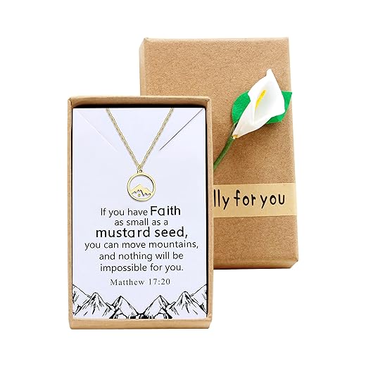 Uloveido Stainless Steel Mustard Seed Pendant Necklace Christian Baptism Faith Gift with Box Y1030