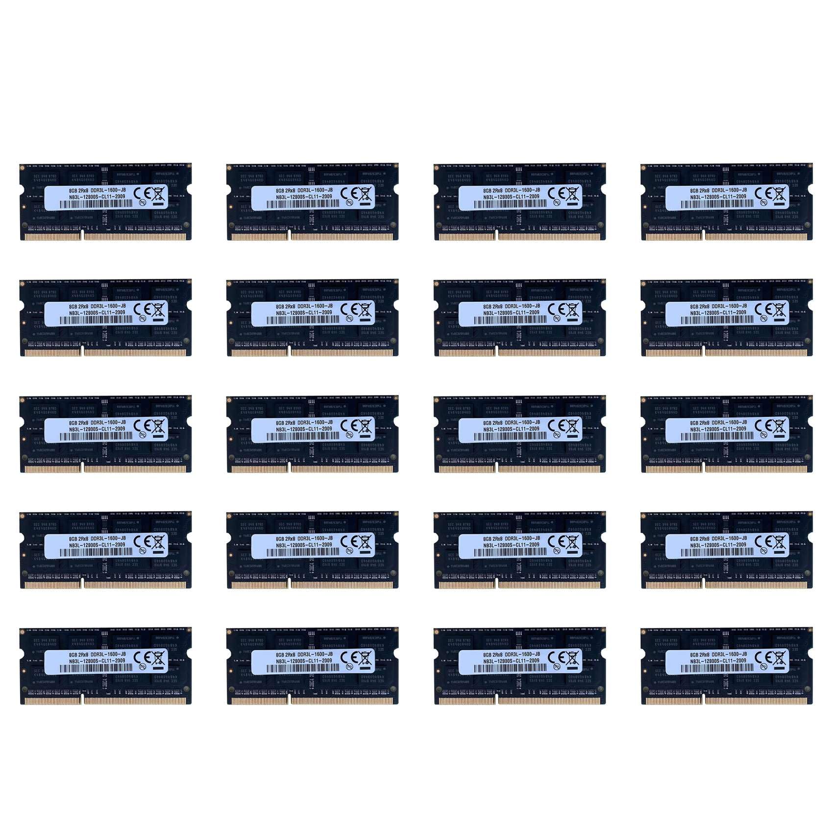 20X DDR3 8 GB Pamięci RAM do Laptopa 1600 Mhz PC3-12800 1.35 V 204 SODIMM Obsługa Podwójnego Kanału dla Pamięci Laptopa dla
