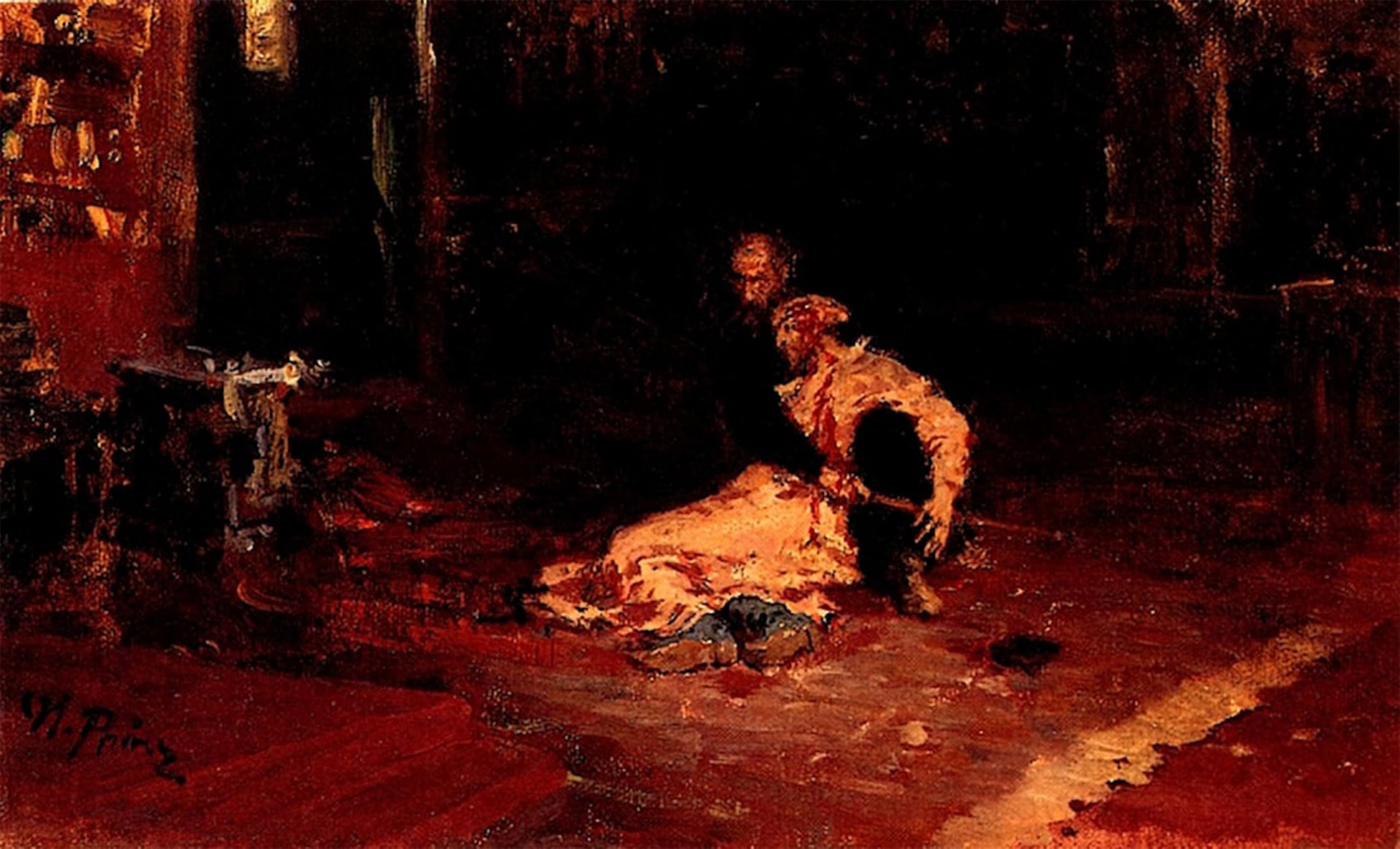 POSTERIIk Famous Print Pop Art Wall Art Graffiti Study for Ivan the Terrible and His Son Ivan by Il Ya Repin Art Prints for Home Decor 60x90cm