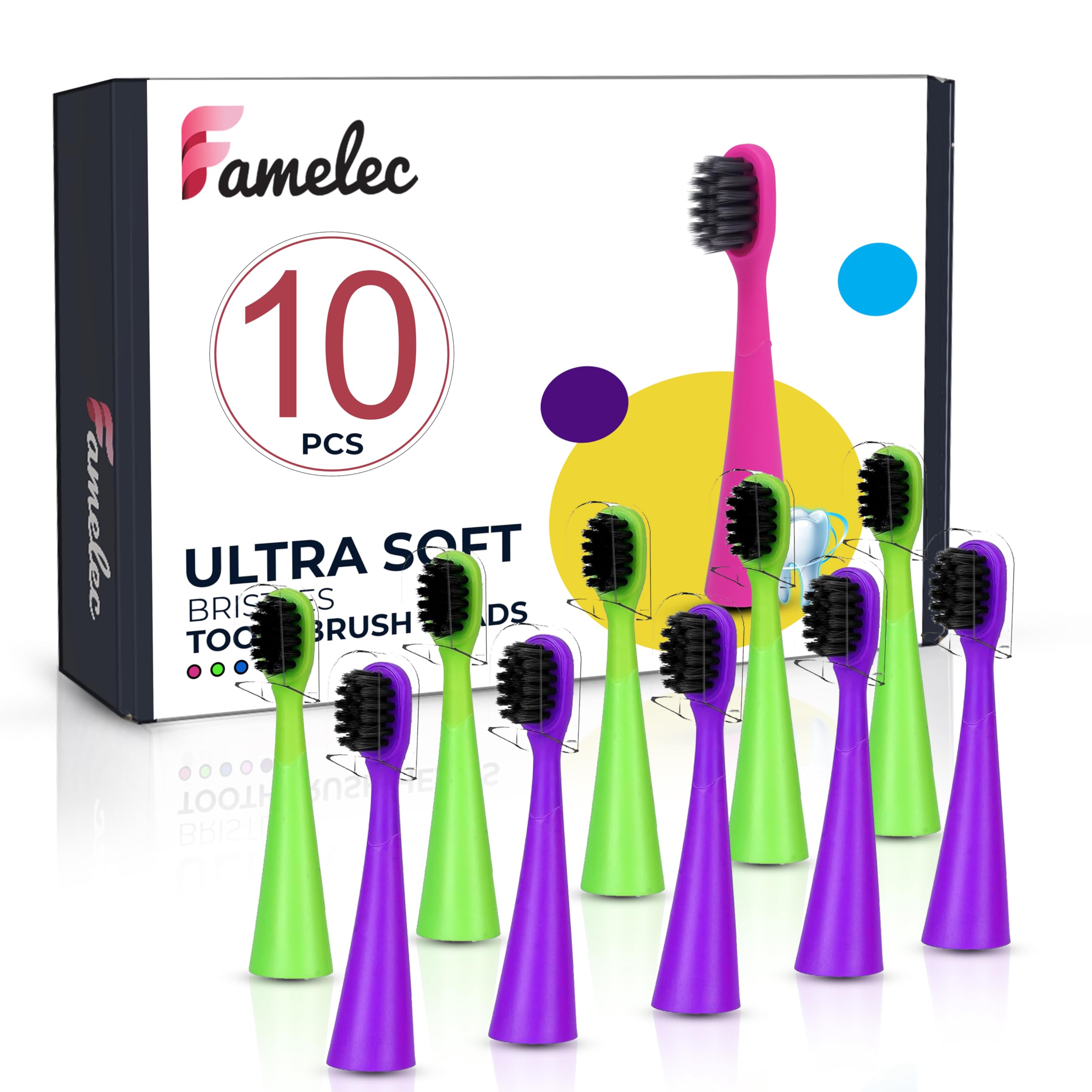 10 cabezales de cepillo de dientes para niños, apto para cepillo de dientes eléctrico Burst Kids, cerdas ultra suaves para una limpieza profunda, perfecto para cabezales de cepillo de dientes