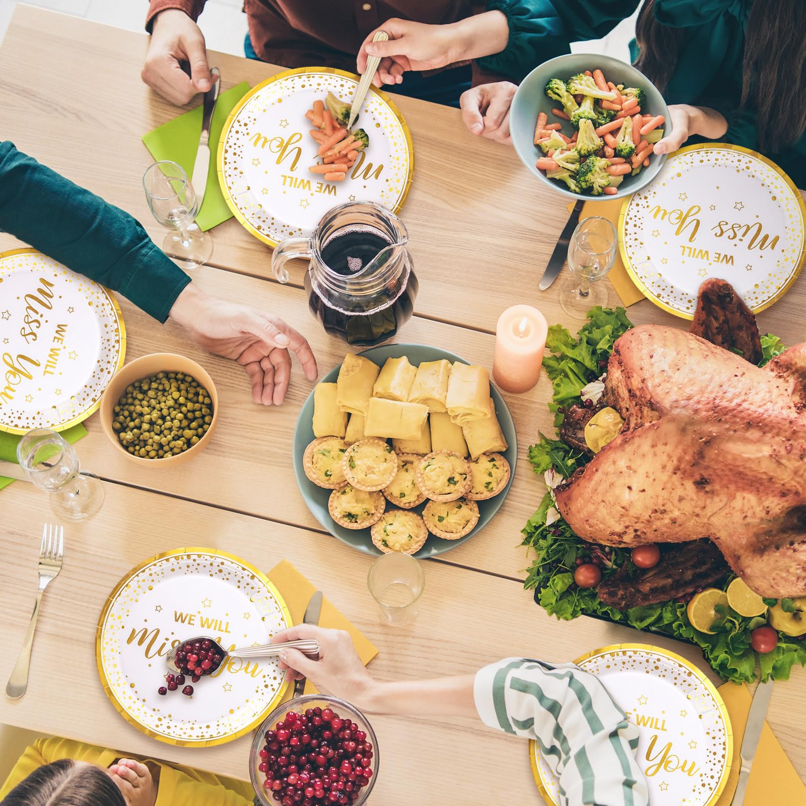 Amazon.co.jp: JarThenaAMCS We Will Miss You 紙皿 金箔 別れ