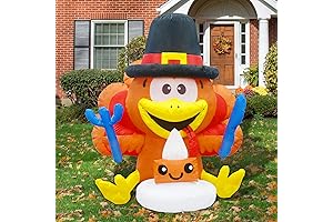 GOOSH 5-FT Thanksgiving Inflatables Turkey Outdoor Decorations Blow Up Yard