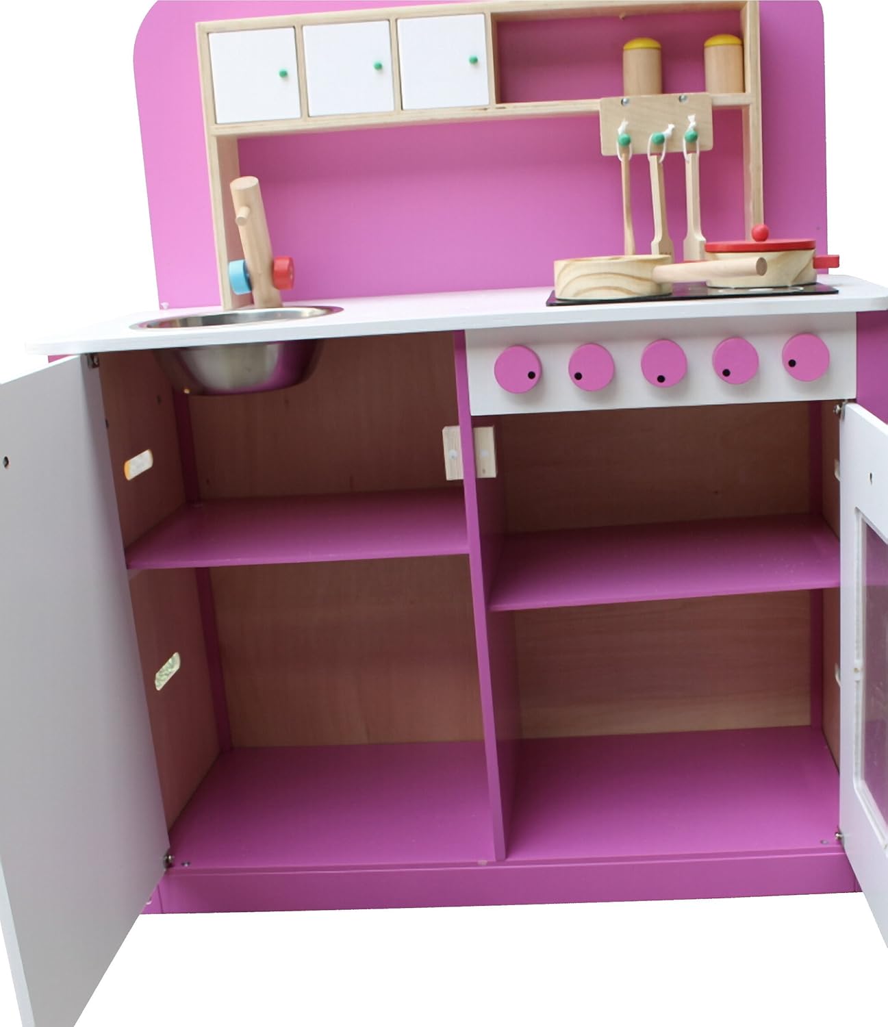 Kidzmotion La Cuisine Parfaite Wooden Pretend Play Kitchen (Pink) TopToy