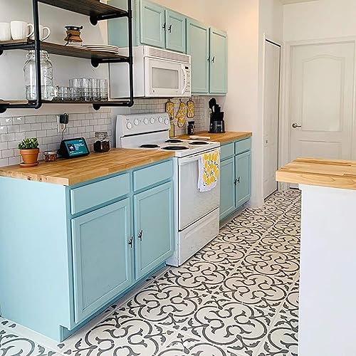 Vista 7 de STENCILIT® Scandinavian Floor Stencil - Repositionable for 16x16 in Tile, Floor Stencils for Painting, Concrete Stencils for Patio, Large