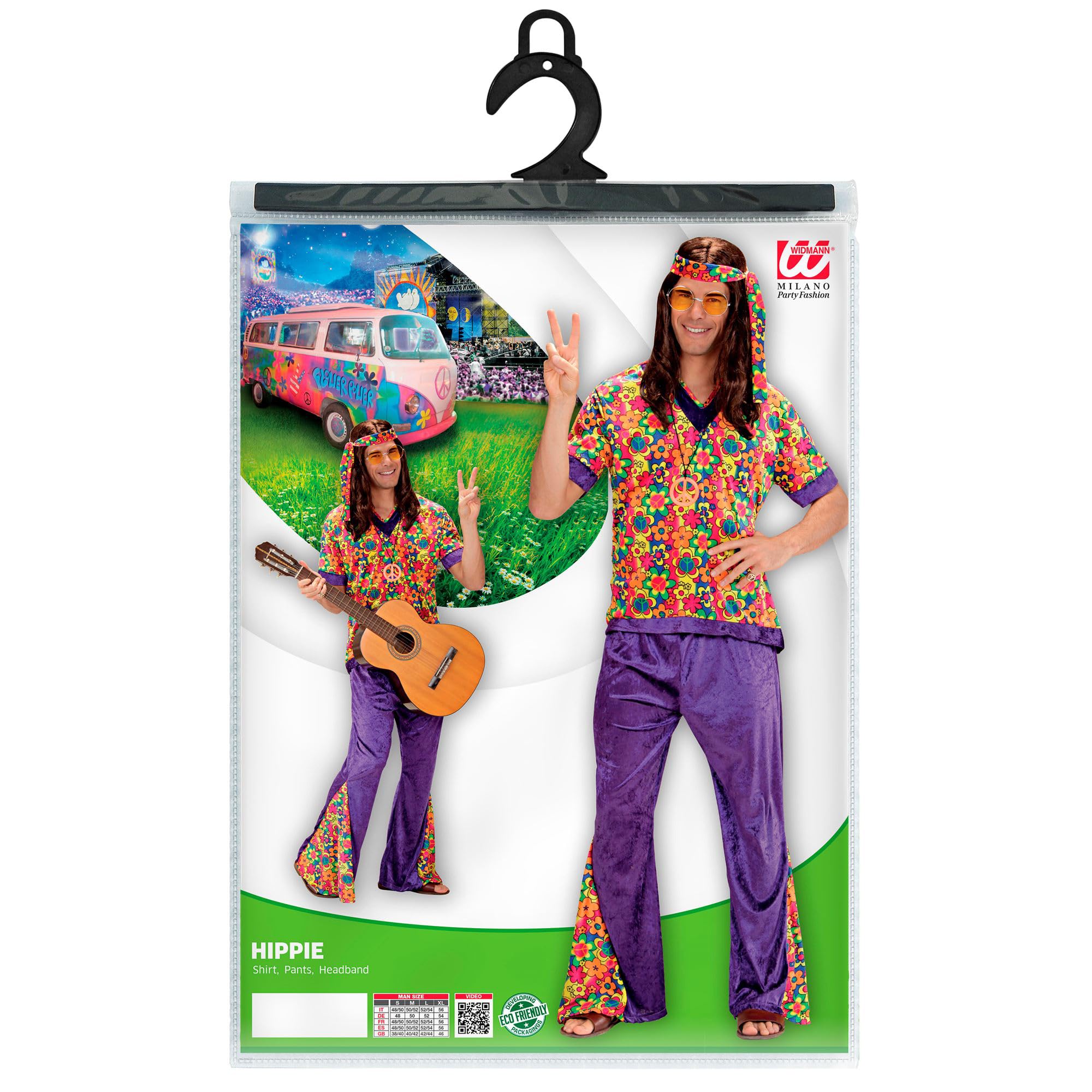 W WIDMANN MILANO Party Fashion - Disfraz de hippie de terciopelo